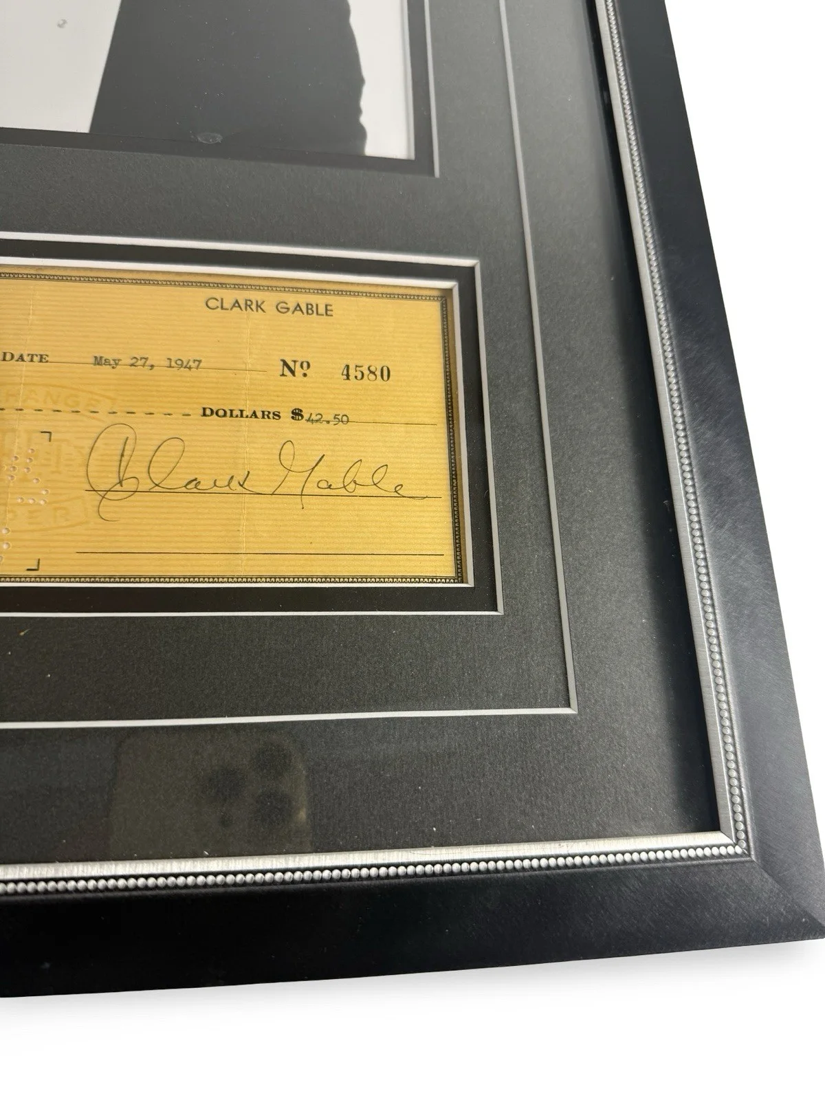 Clark Gable Signed/Autographed Bank Check with Photo Framed, image 5
