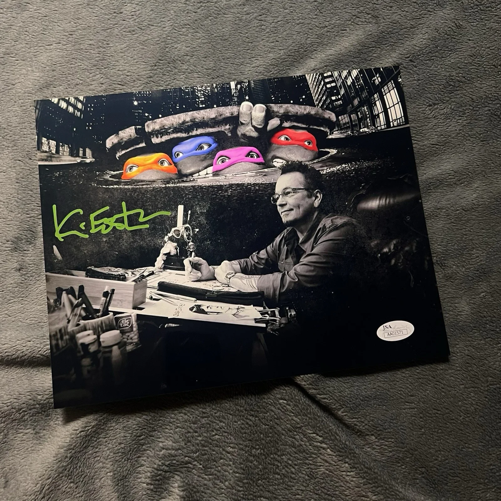 Kevin Eastman — KEVIN EASTMAN Signed 8x10 Metallic Photo Teenage Mutant Ninja Turtles JSA