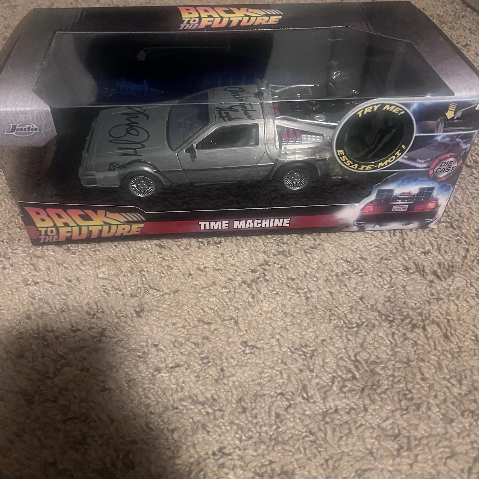 Michael J. Fox, Christopher Lloyd — MICHAEL J FOX & CHRISTOPHER LLOYD SIGNED BACK TO THE FUTURE 1:32 DELOREAN, image 2