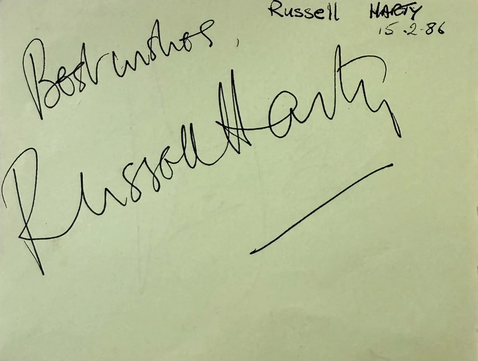 TOYAH WILLCOX & RUSSELL HARTY Dual Signed Autographed 4x5 ALBUM PAGE SINGER, изображение 4