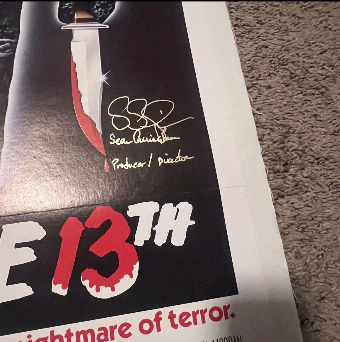 Sean S. Cunningham — FRIDAY THE 13TH (1980) Original One Sheet 27x41 Movie Poster Horror Signed JSA, image 2
