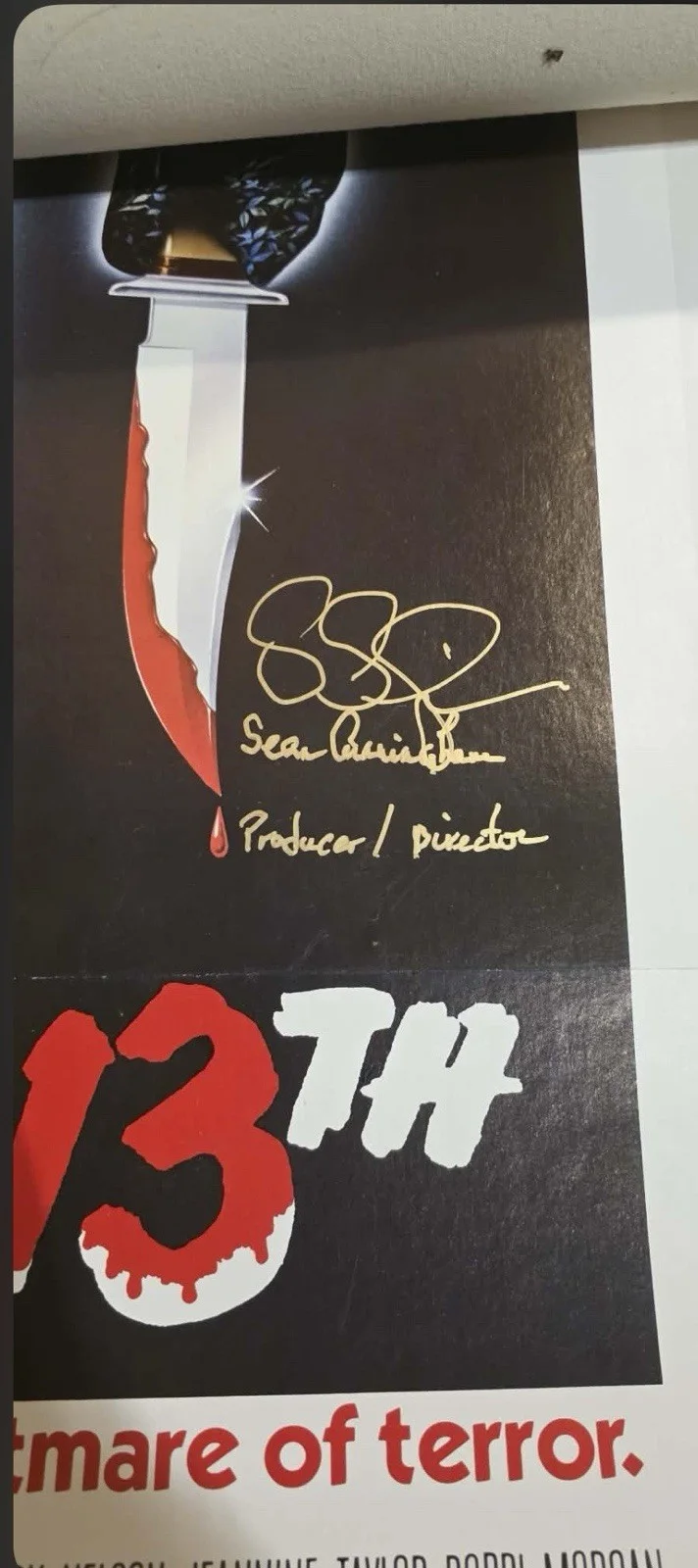 Sean S. Cunningham — FRIDAY THE 13TH (1980) Original One Sheet 27x41 Movie Poster Horror Signed JSA, image 3