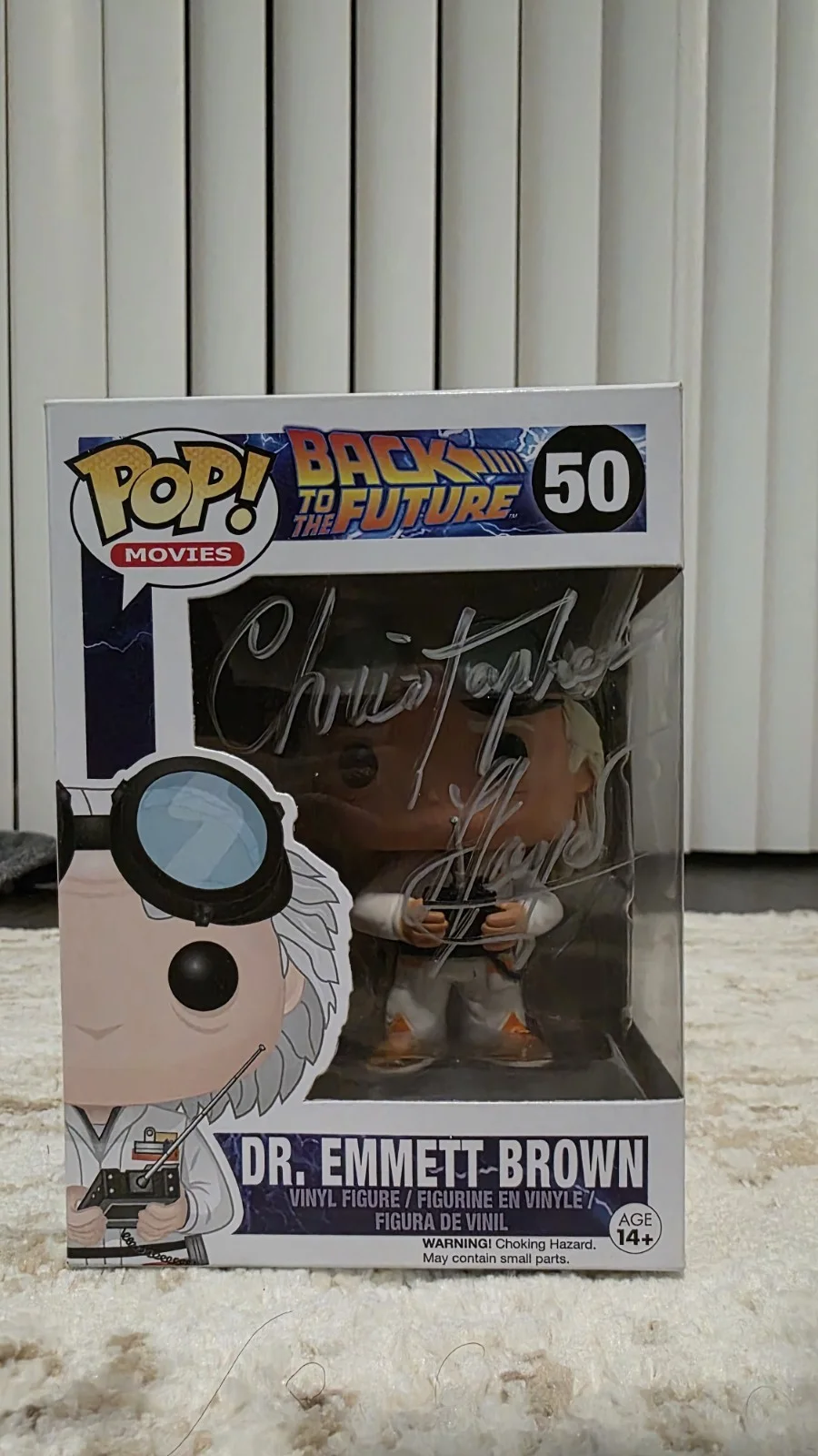 Christopher Lloyd — Christopher Lloyd Signed Doc With Helmet Funko Pop 50, image 4