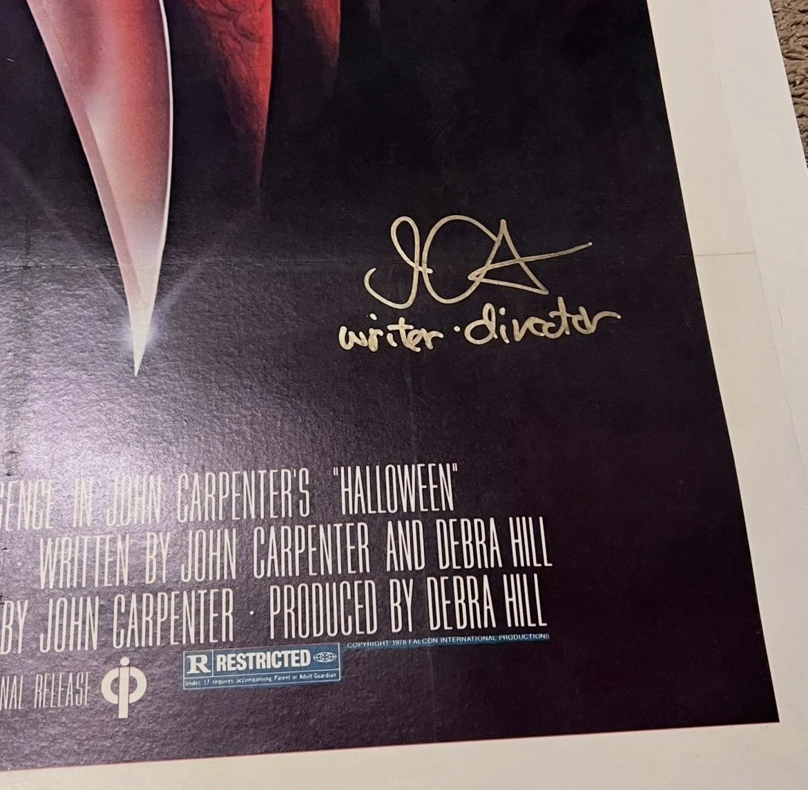 John Carpenter — 1978 HALLOWEEN One Sheet Movie Poster - Blue Ratings Box 27X41 Inches, изображение 2