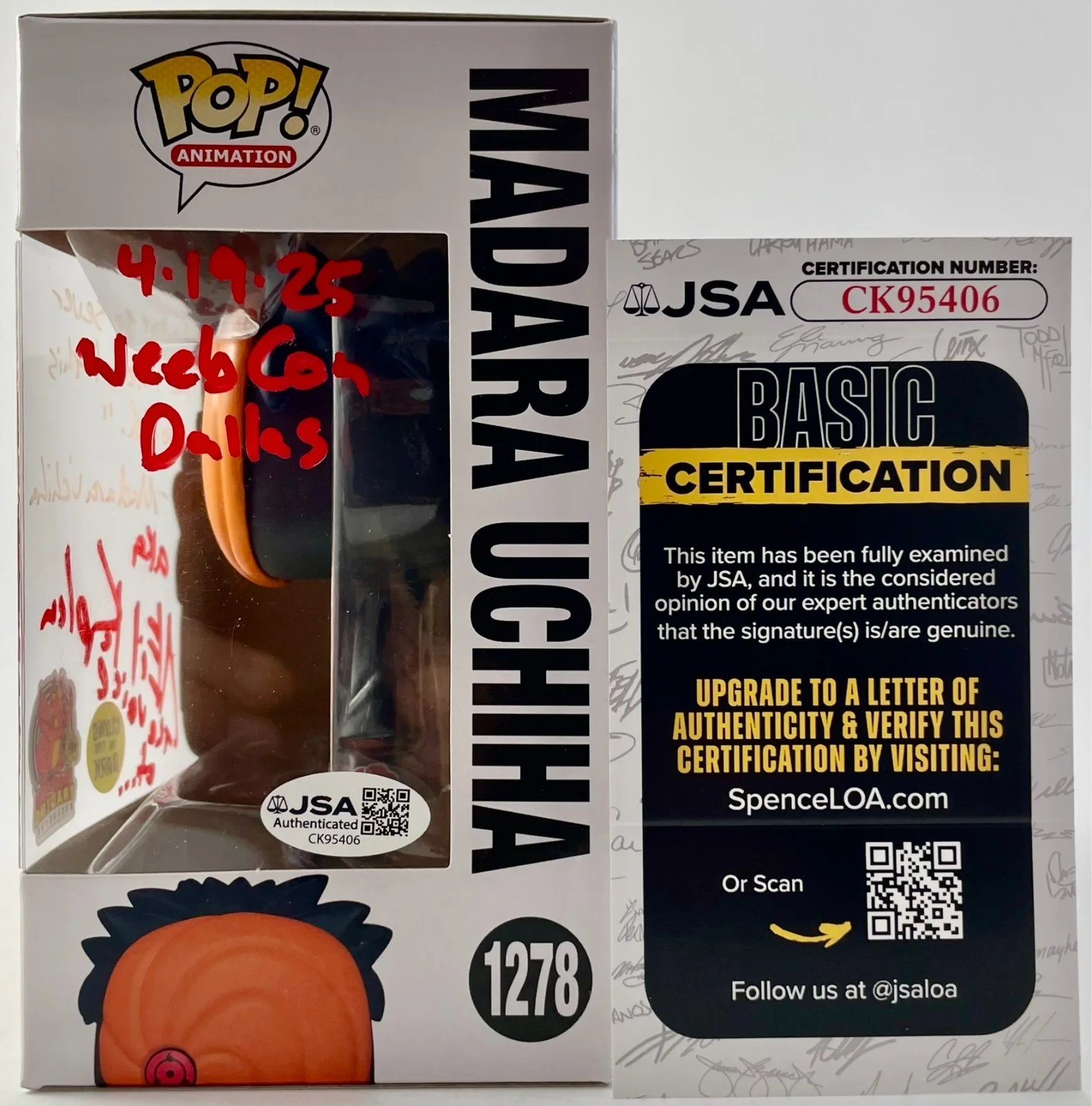 Neil Kaplan — Neil Kaplan Signed Naruto Shippuden Madara Uchiha DTE GITD Funko POP! JSA COA, image 4