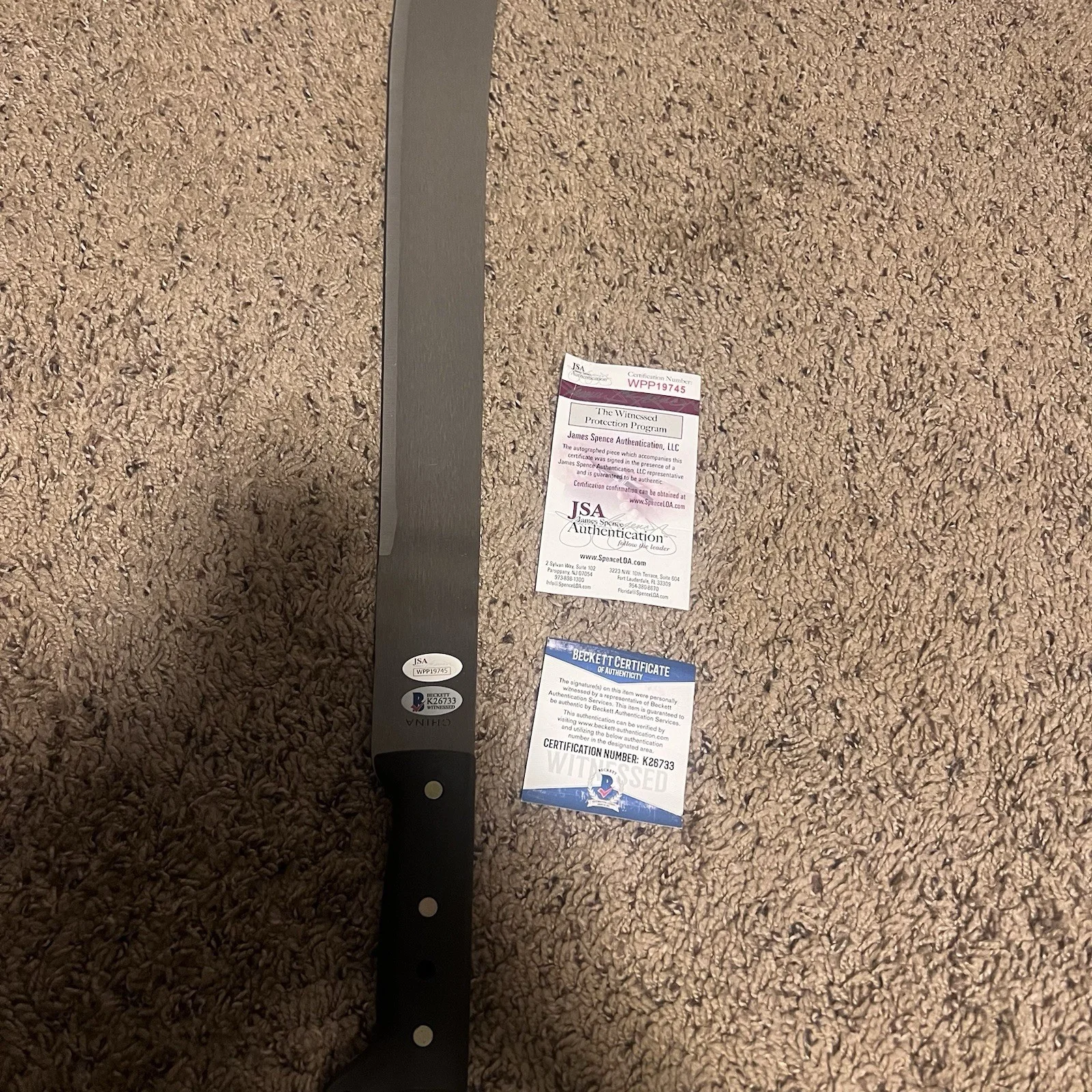 Autographed Machete from Friday the 13th Franchise 8 Actors! JSA BAS, image 2