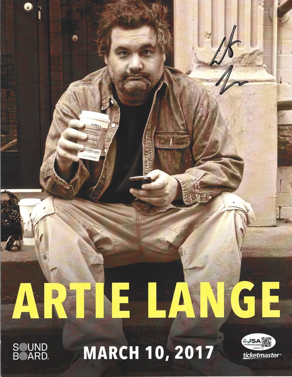 Artie Lange — Artie Lange SIGNED Comedy Show Promo Photo #1 JSA COA Autograph Howard Stern