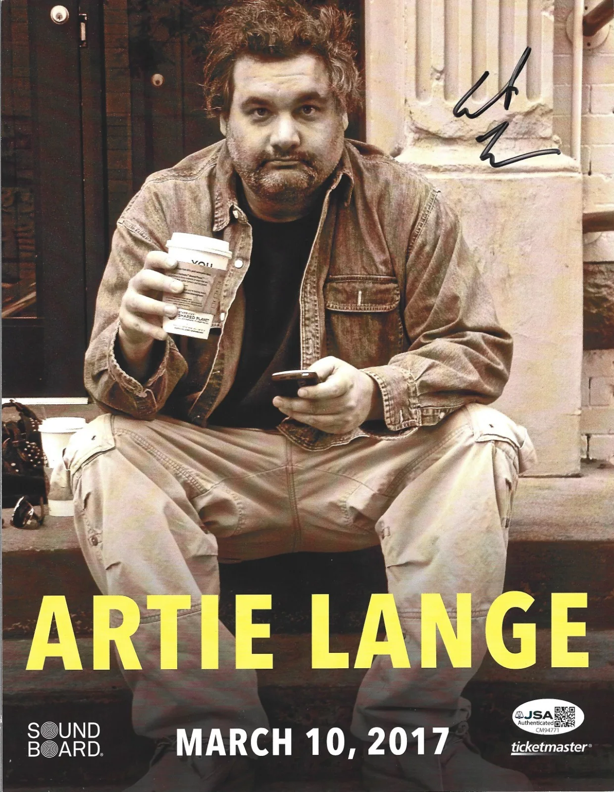 Artie Lange — Artie Lange SIGNED Comedy Show Promo Photo #2 JSA COA Autograph Howard Stern