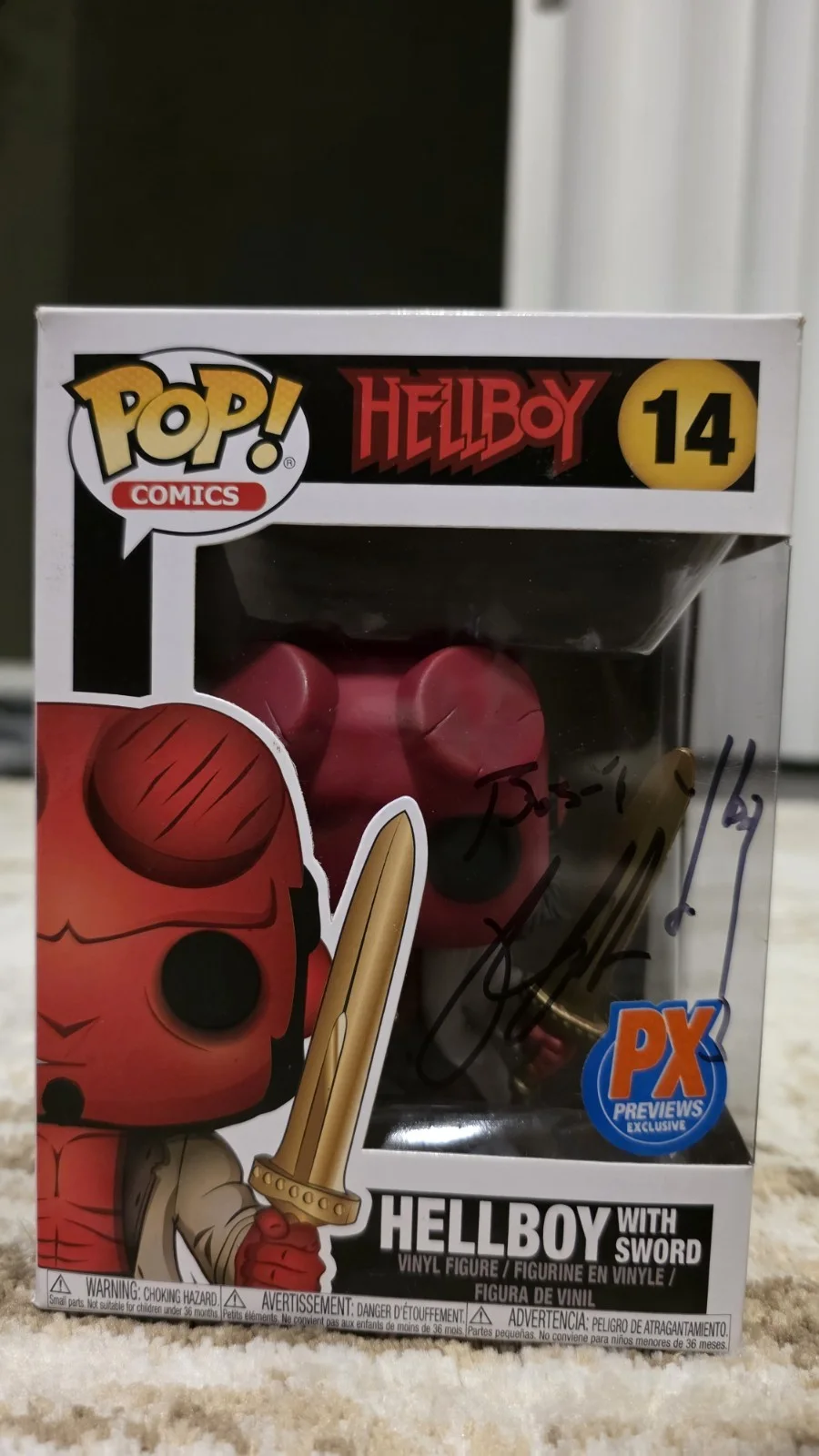 Ron Perlman — RON PERLMAN Signed Autographed PX Exclusives Funko POP 14 Hellboy, image 3