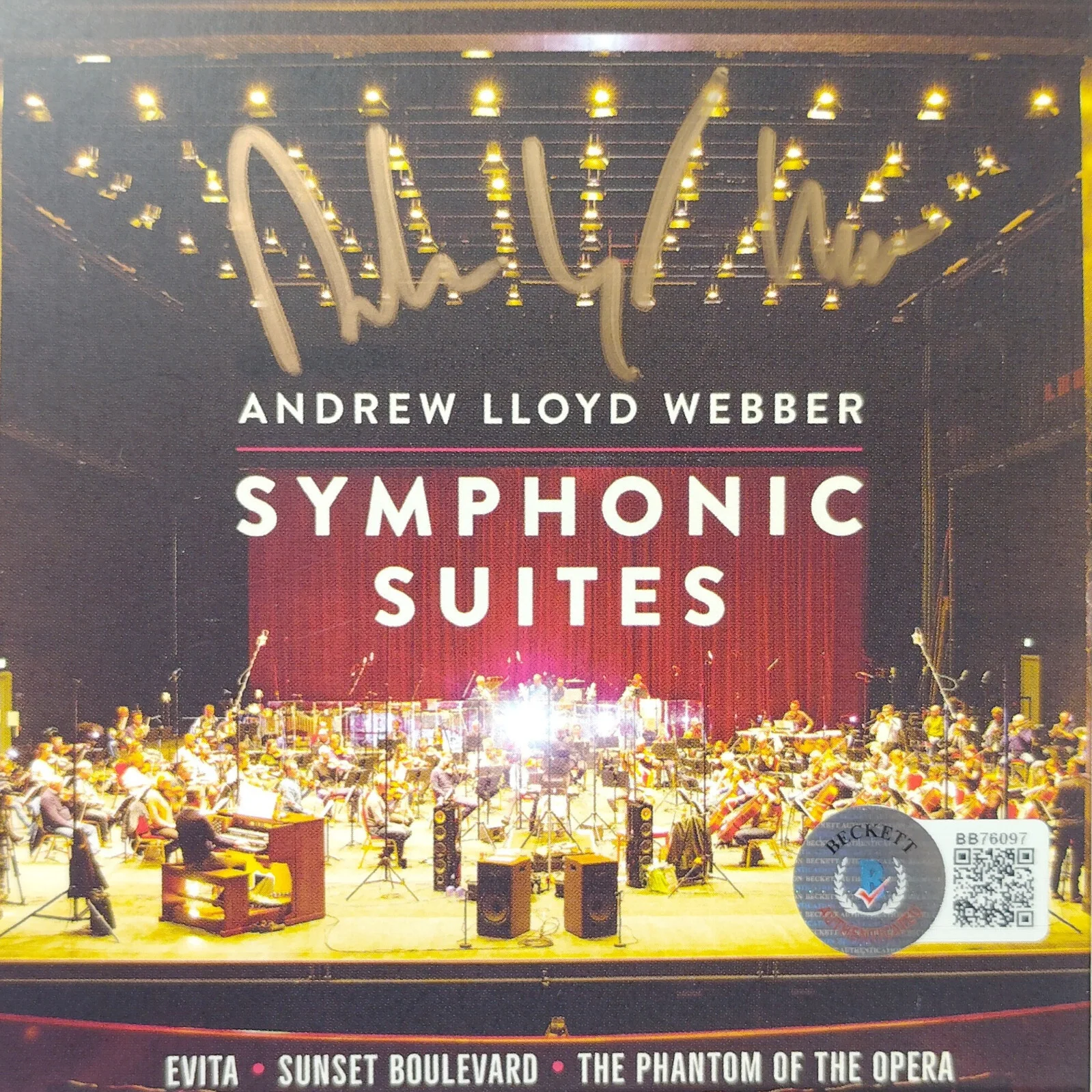 Andrew Lloyd Webber Signed CD Symphonic Suites Album Booklet Framed Beckett COA, изображение 3