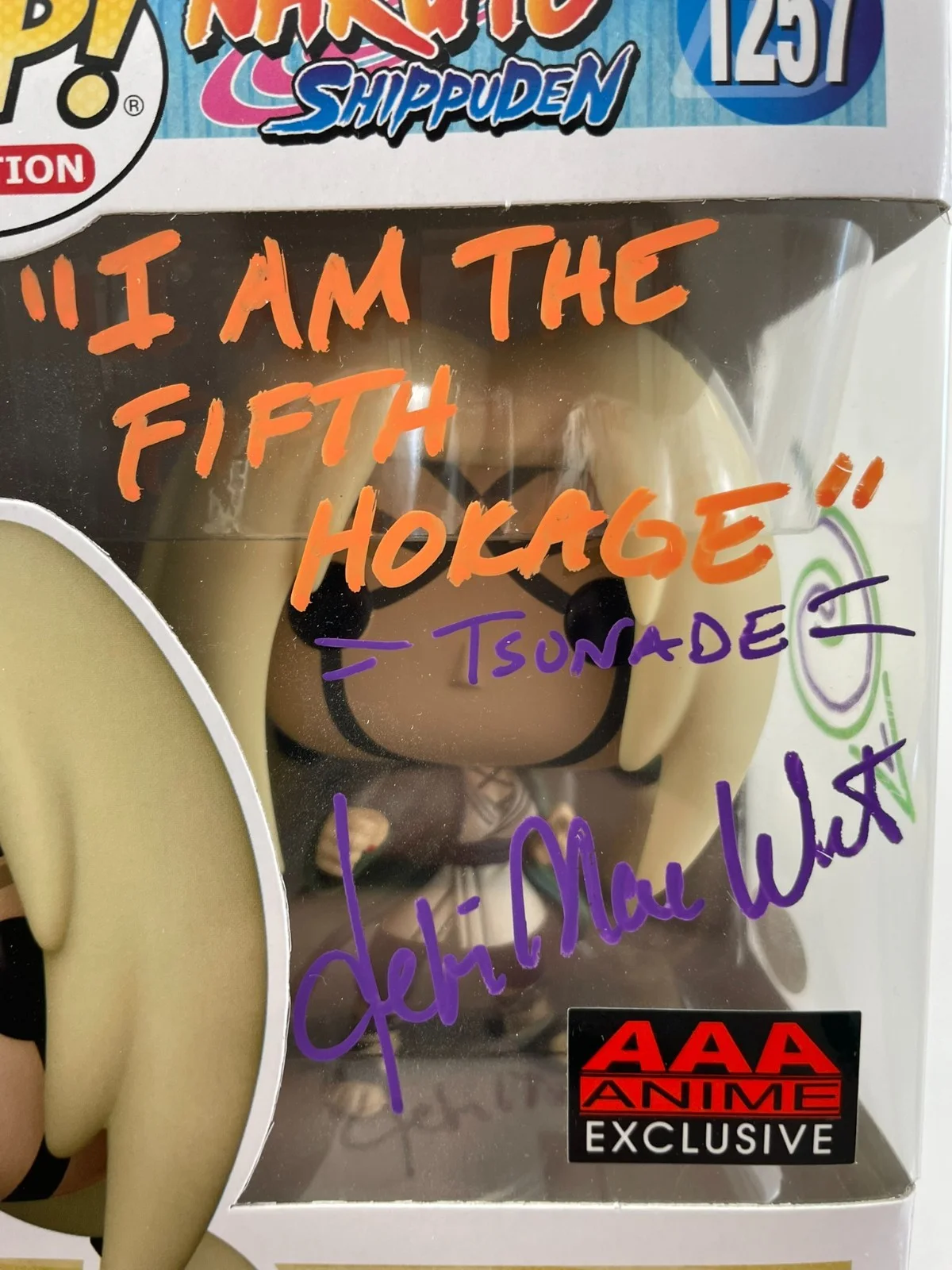 Debi Mae West — Debi Mae West Signed Naruto Shippuden Tsunade AAA AE Funko POP! Vinyl JSA COA, image 2