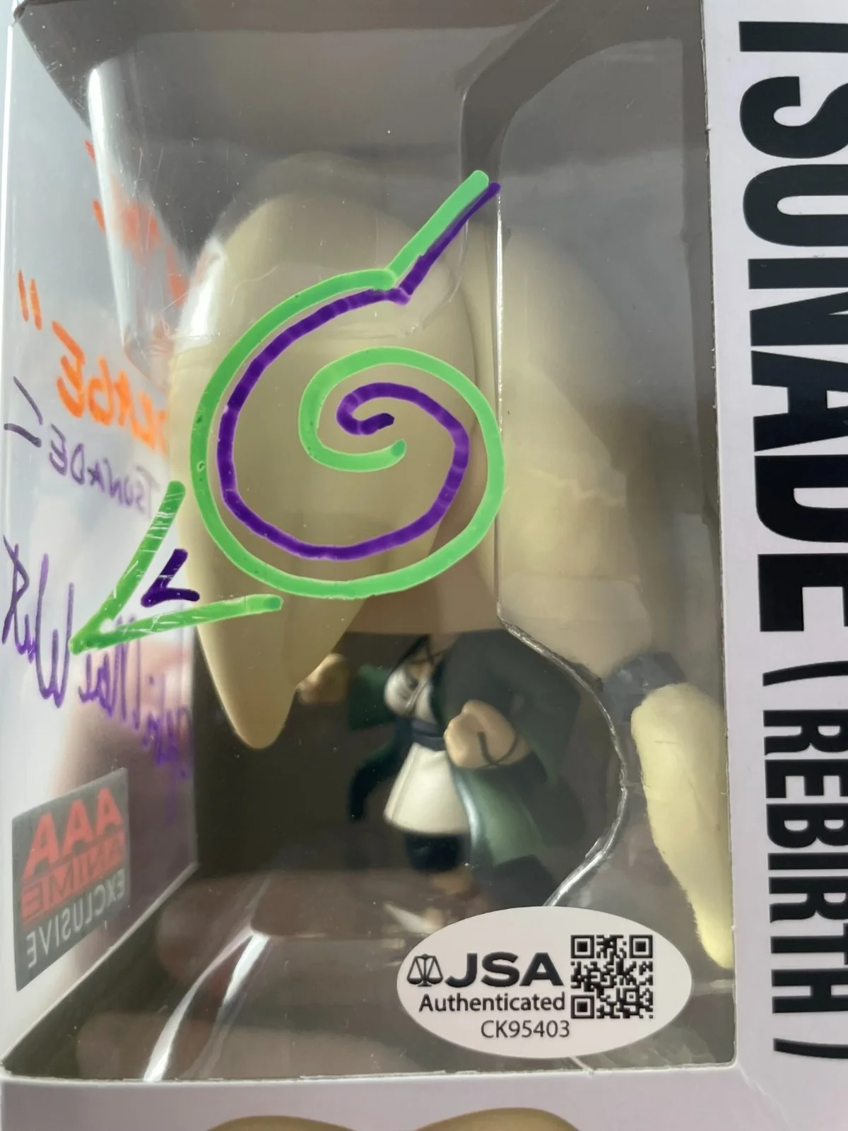 Debi Mae West — Debi Mae West Signed Naruto Shippuden Tsunade AAA AE Funko POP! Vinyl JSA COA, image 3