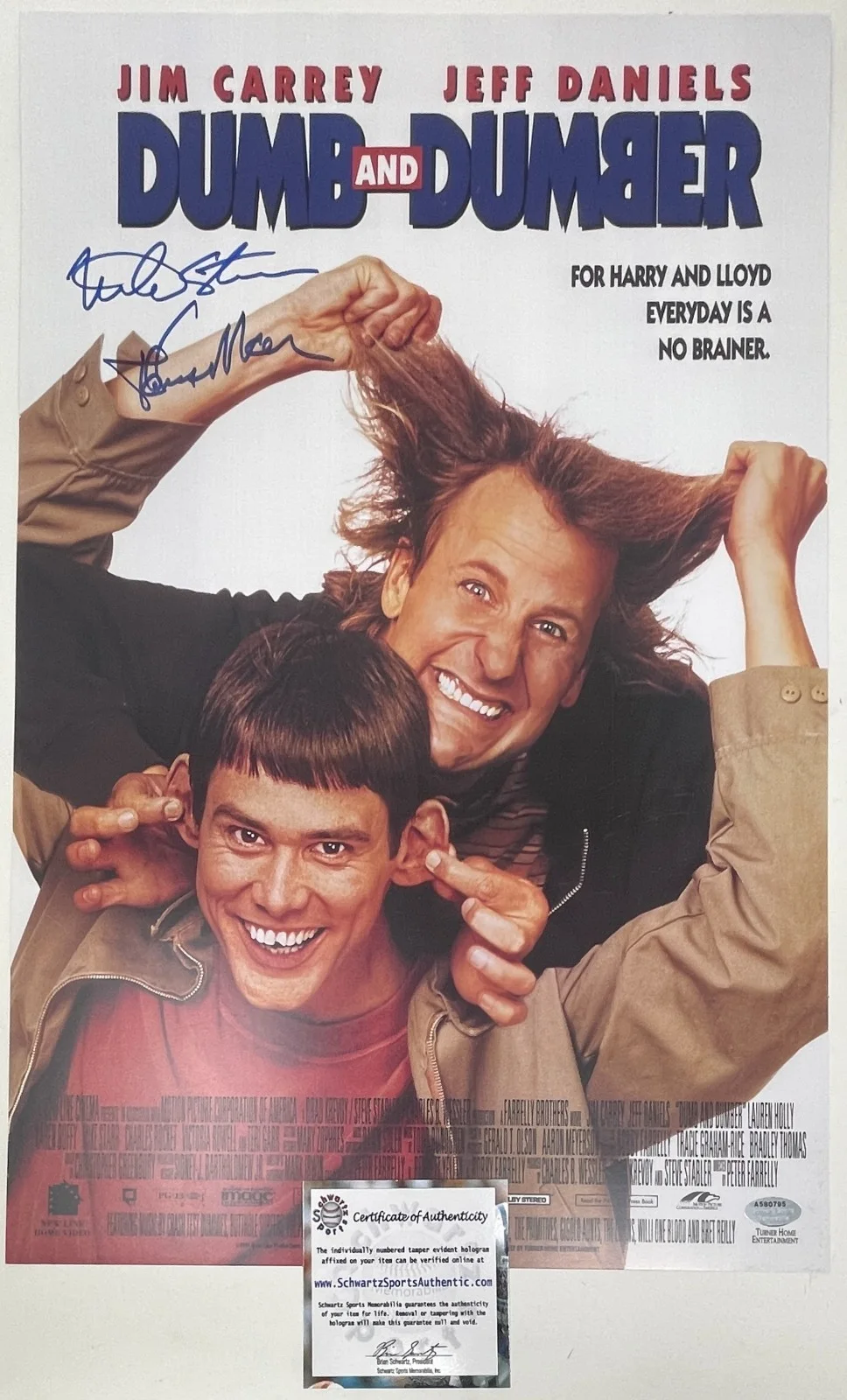 Mike Starr — Mike Starr Signed Dumb And Dumber 11x17 Movie Poster Jim Carrey Jeff Daniels COA