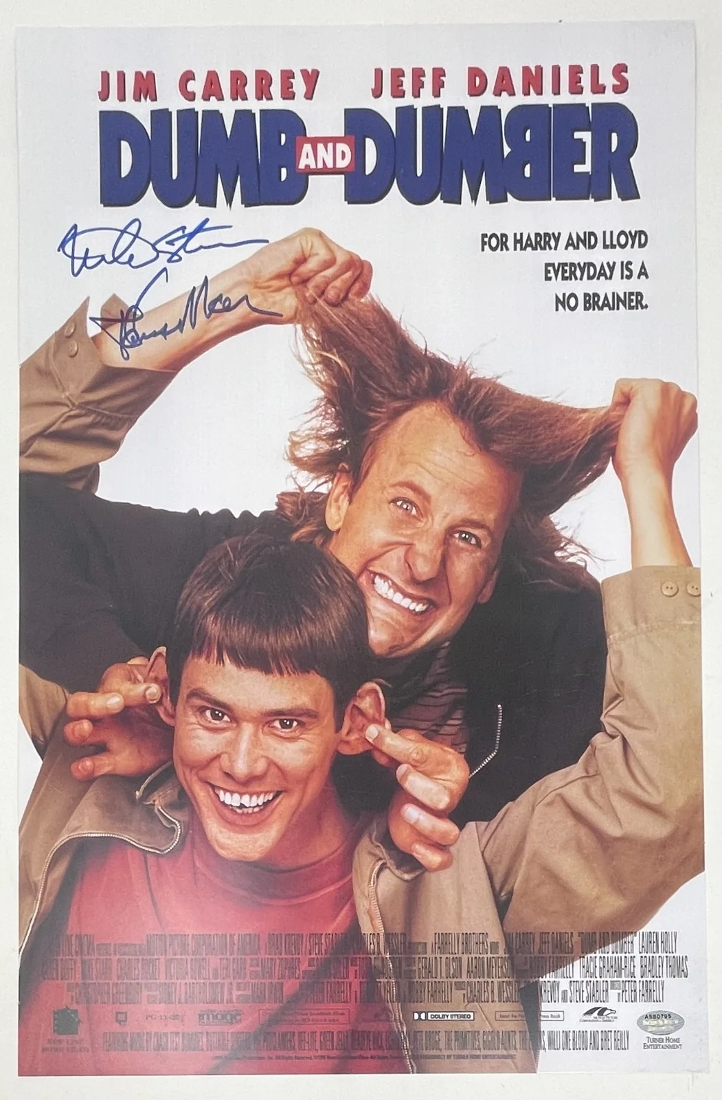 Mike Starr — Mike Starr Signed Dumb And Dumber 11x17 Movie Poster Jim Carrey Jeff Daniels COA, изображение 2