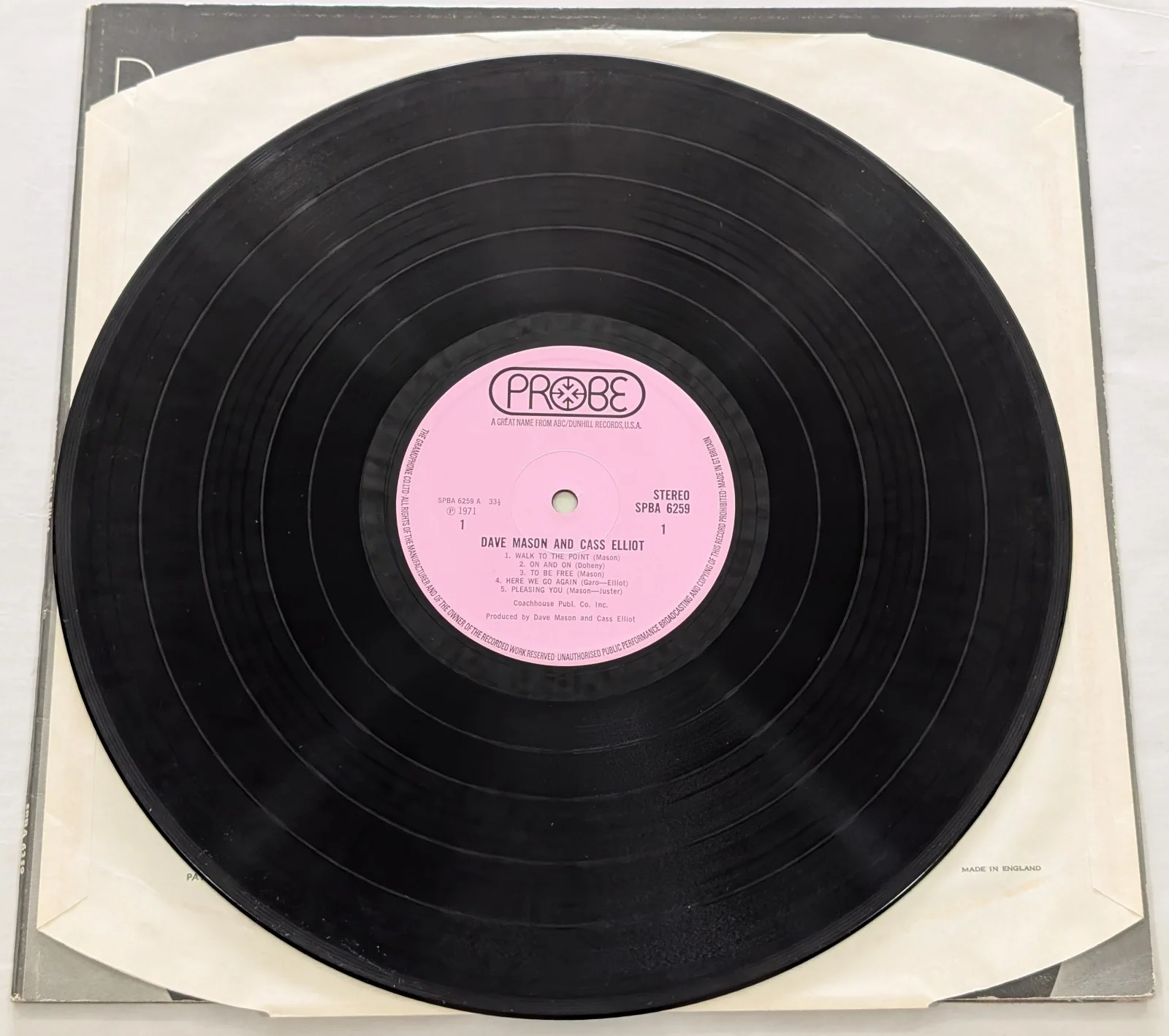 Dave Mason SIGNED AUTOGRAPHED vinyl LP Probe SPBA 6259 UK 1971 and Cass Elliot, изображение 5
