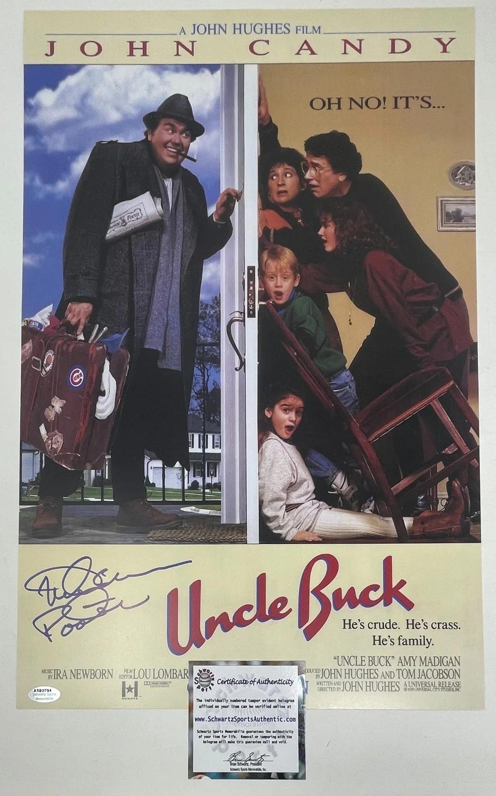 Mike Starr — Mike Starr Signed Uncle Buck 11x17 Movie Poster Pooter The Clown John Candy COA