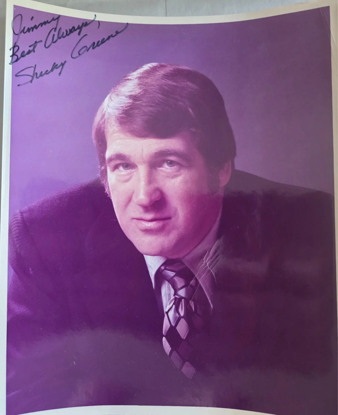 Shecky Greene — Shecky Greene - Signed Autographed Photo 8x10 Las Vegas Comedian Inscribed Color