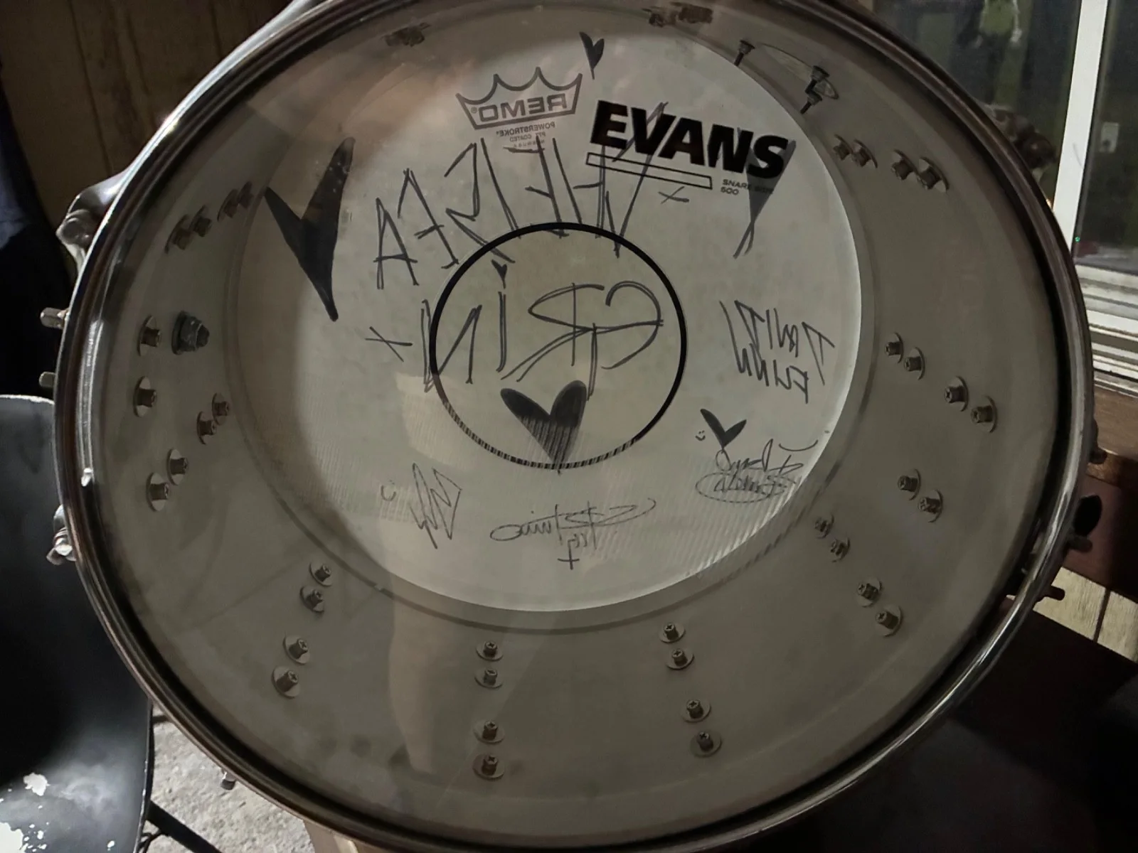 Chelsea Grin actual tom drum Josh Miller Baby J autographed by full band, изображение 4