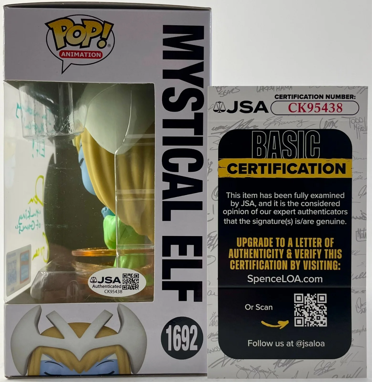Dan Green — Dan Green Signed Yu-Gi-Oh! Mystical Elf NYCC LE Funko POP! Vinyl #1692 JSA COA, изображение 3