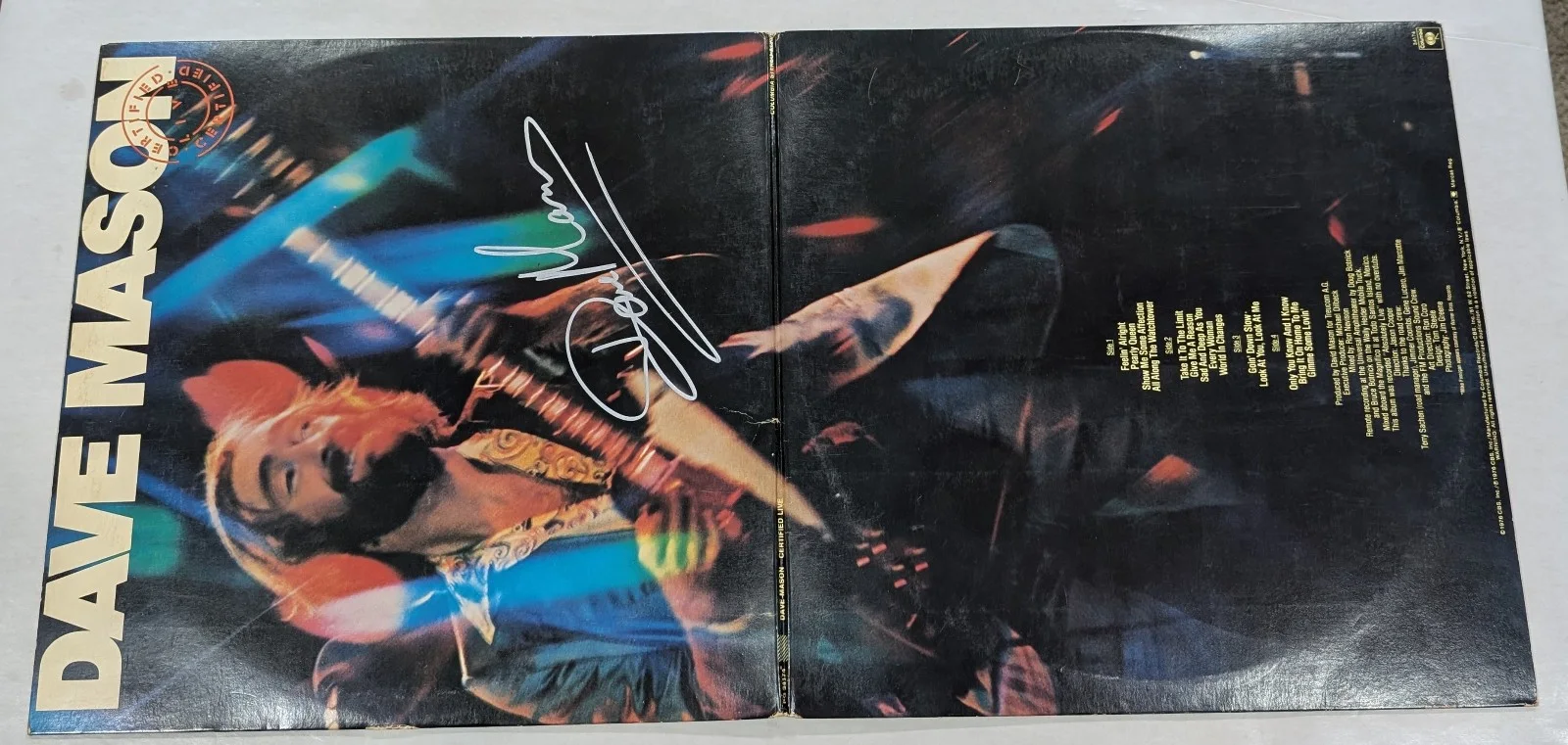 Dave Mason + Mike Finnegan SIGNED AUTOGRAPHED 2 vinyl LP Certified Live Columbia, изображение 3