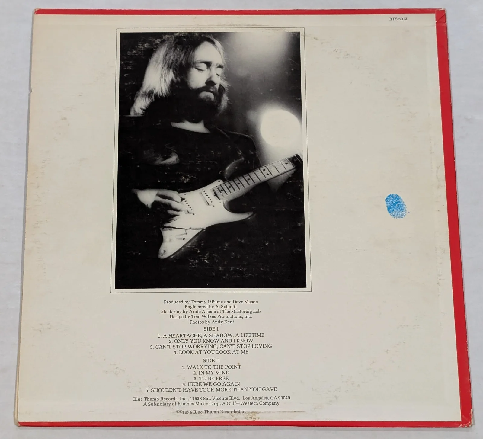 Dave Mason The Best of SIGNED AUTOGRAPHED vinyl LP ABC Blue Thumb 1974 Traffic, изображение 2