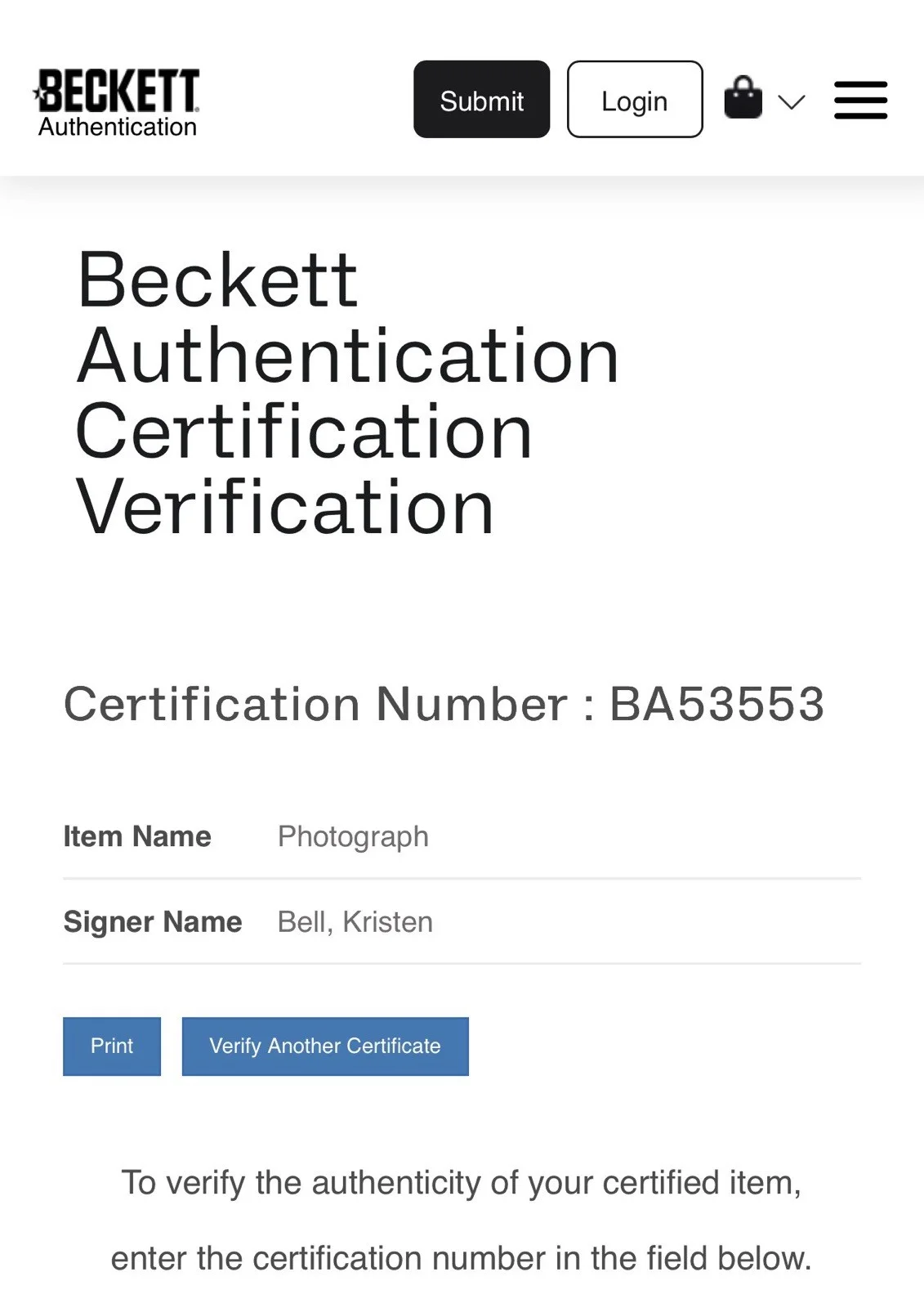 KRISTEN BELL SIGNED 8x10 PHOTO AUTO BEAUTIFUL SEXY BECKETT BAS COA, изображение 2
