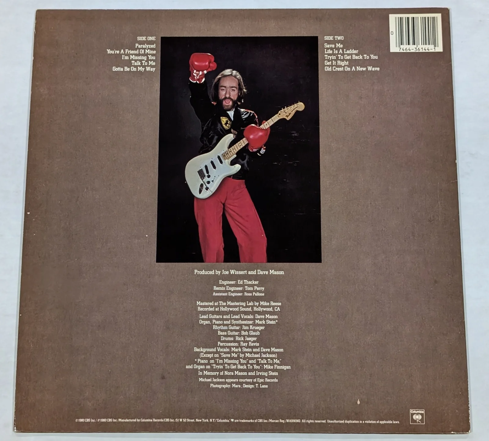 Dave Mason Old Crest on a New Wave SIGNED AUTOGRAPHED vinyl LP Columbia 1980, изображение 3