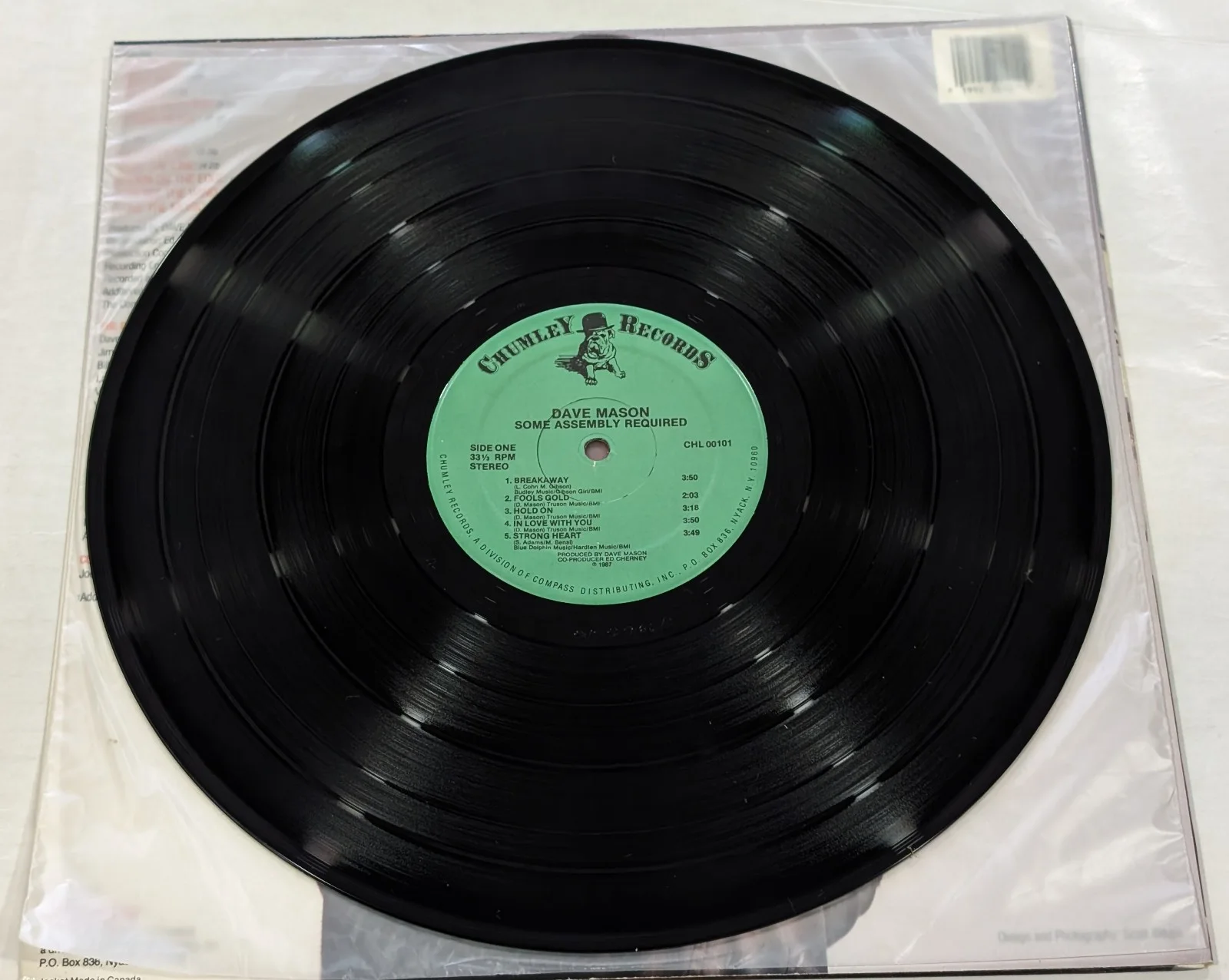 Dave Mason Some Assembly Required SIGNED AUTOGRAPHED vinyl LP Chumley Traffic 87, image 4