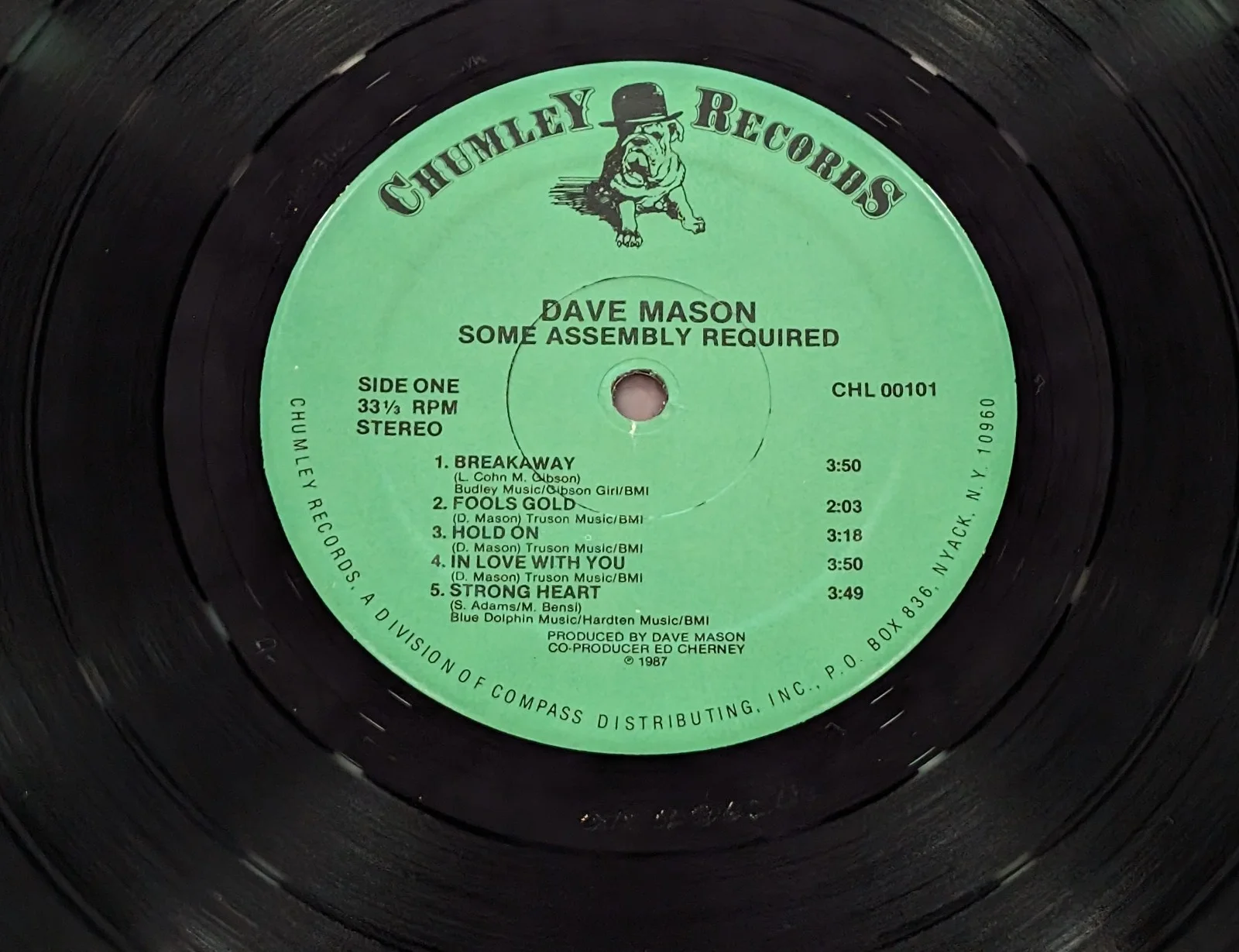 Dave Mason Some Assembly Required SIGNED AUTOGRAPHED vinyl LP Chumley Traffic 87, image 5