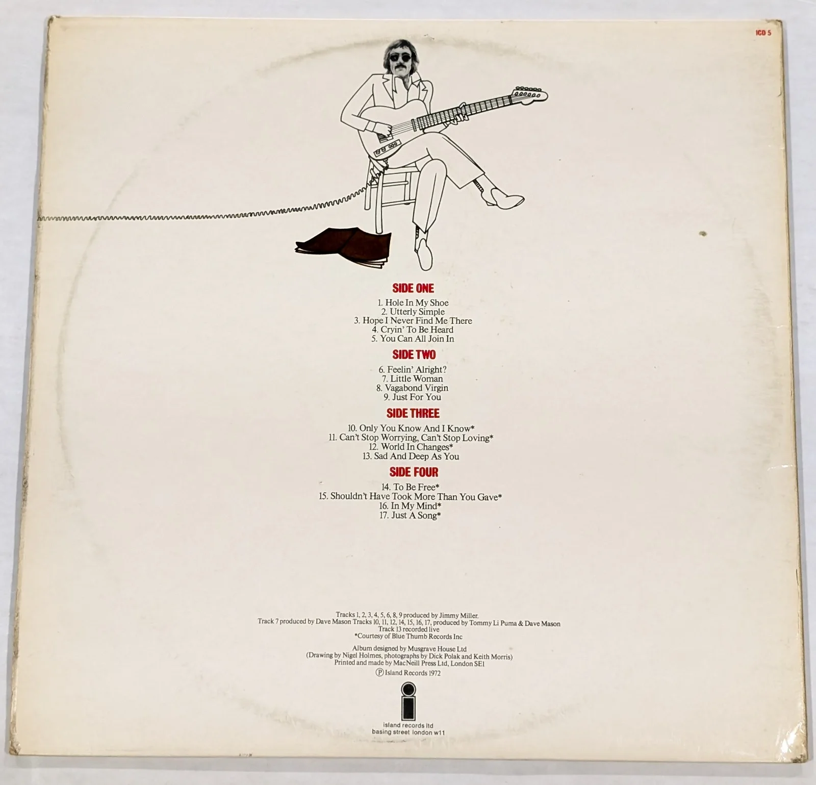 Dave Mason Scrapbook SIGNED AUTOGRAPHED 2 vinyl LP Island Records 1972 Traffic, изображение 2