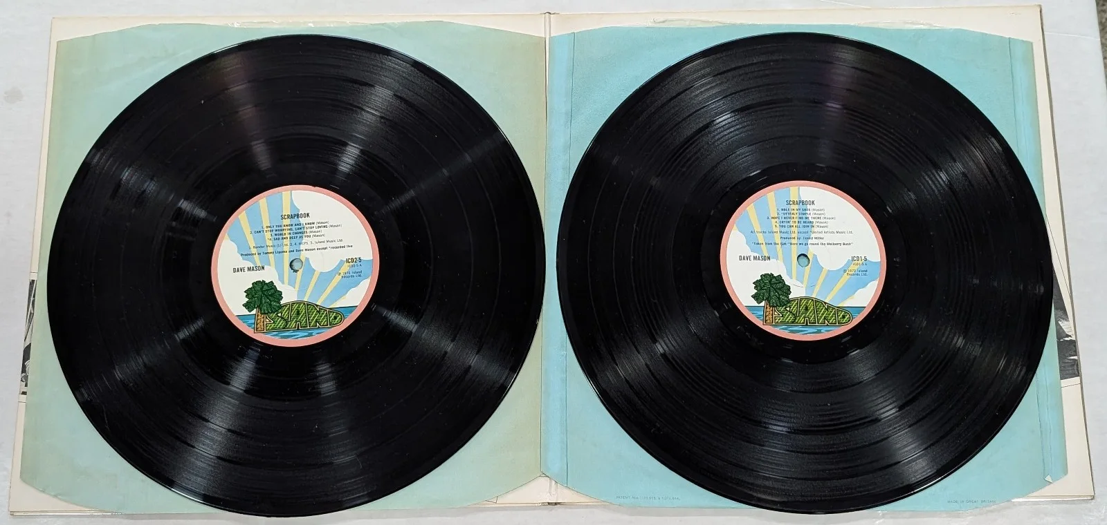 Dave Mason Scrapbook SIGNED AUTOGRAPHED 2 vinyl LP Island Records 1972 Traffic, изображение 5