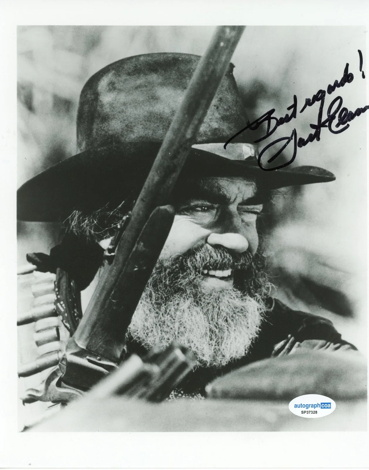 Jack Elam — Jack Elam "Shootout in a One Dog Town" AUTOGRAPH Signed 8x10 Photo ACOA, изображение 2