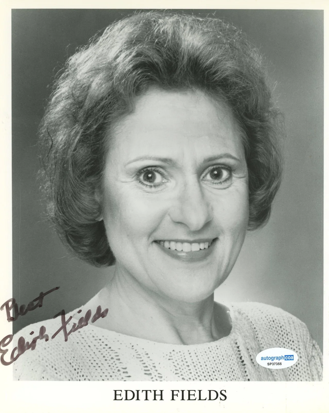 Edith Fields — Edith Fields "Mr. Saturday Night" AUTOGRAPH Signed Autographed 8x10 Photo ACOA, image 2