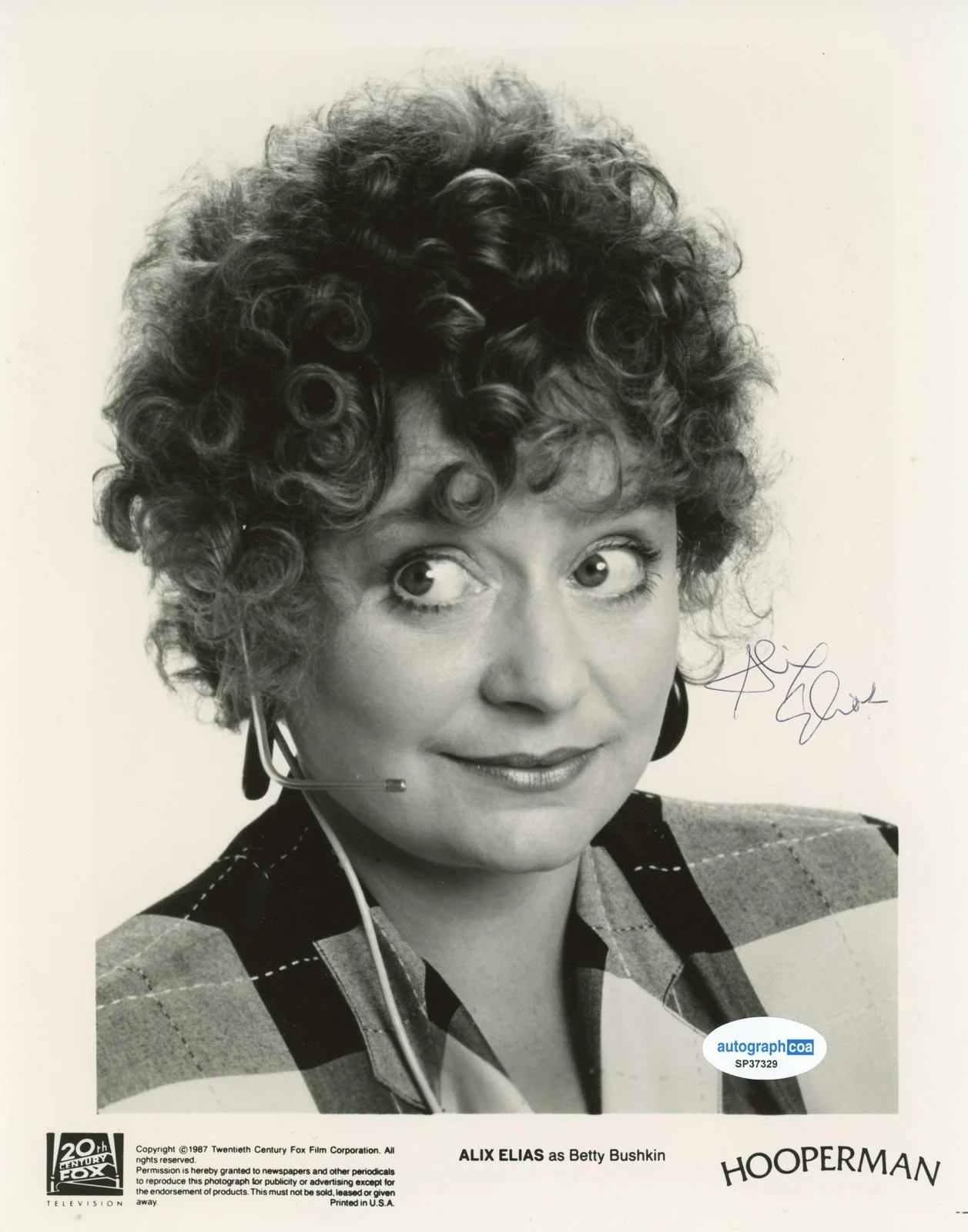Alix Elias — Alix Elias "Hooperman" AUTOGRAPH Signed 'Betty Bushkin' 8x10 Photo ACOA, изображение 2