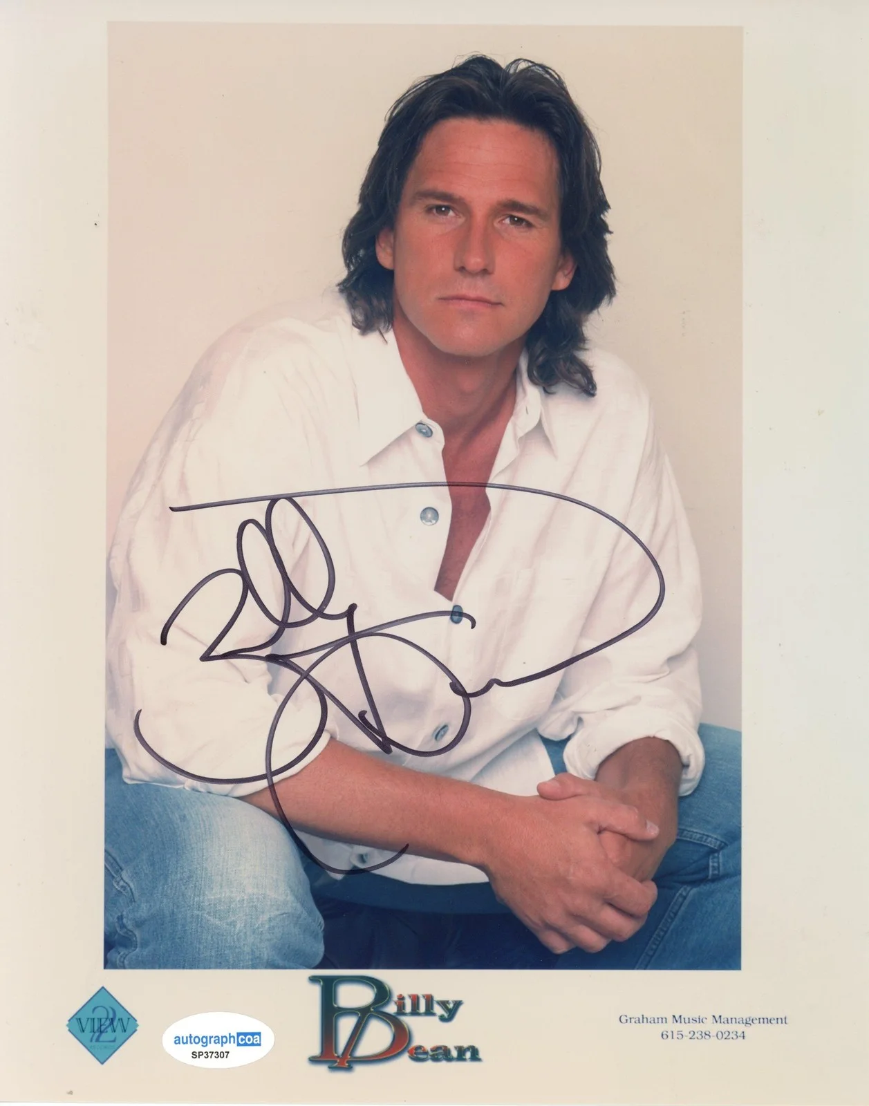 Billy Dean — Billy Dean "Somewhere in My Broken Heart" Singer AUTOGRAPH Signed 8x10 Photo, изображение 2