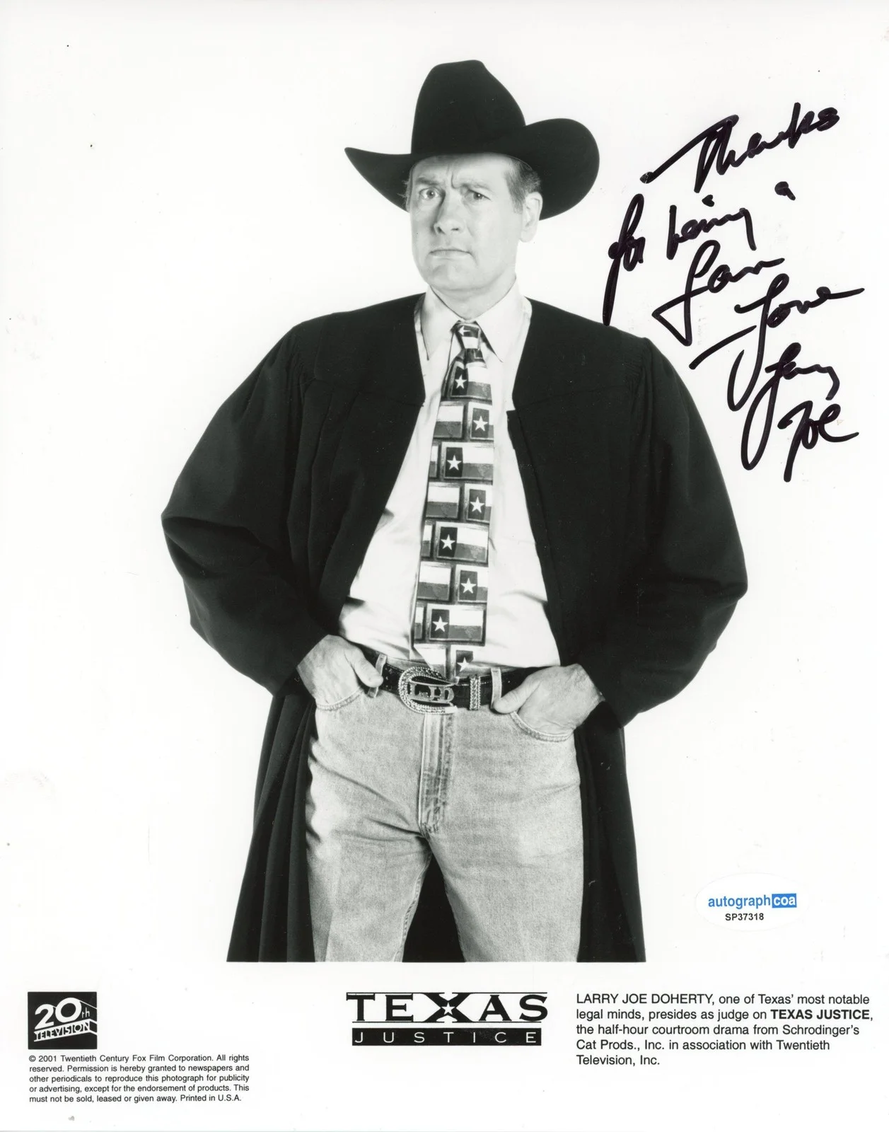 Larry Joe Doherty — Larry Joe Doherty "Texas Justice" Judge AUTOGARPH Signed 8x10 Photo ACOA, image 2