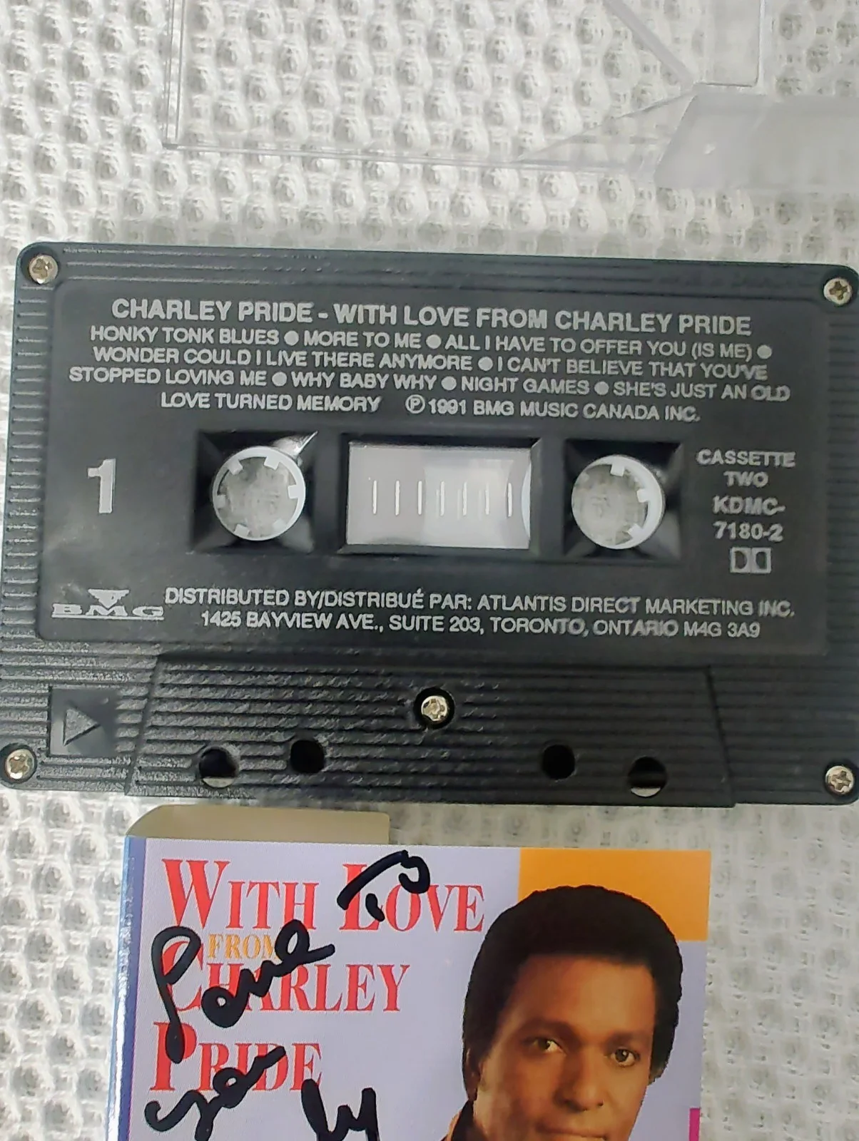 Charley Pride Autographed Cassette Tape- With Love From Charley Pride, image 2