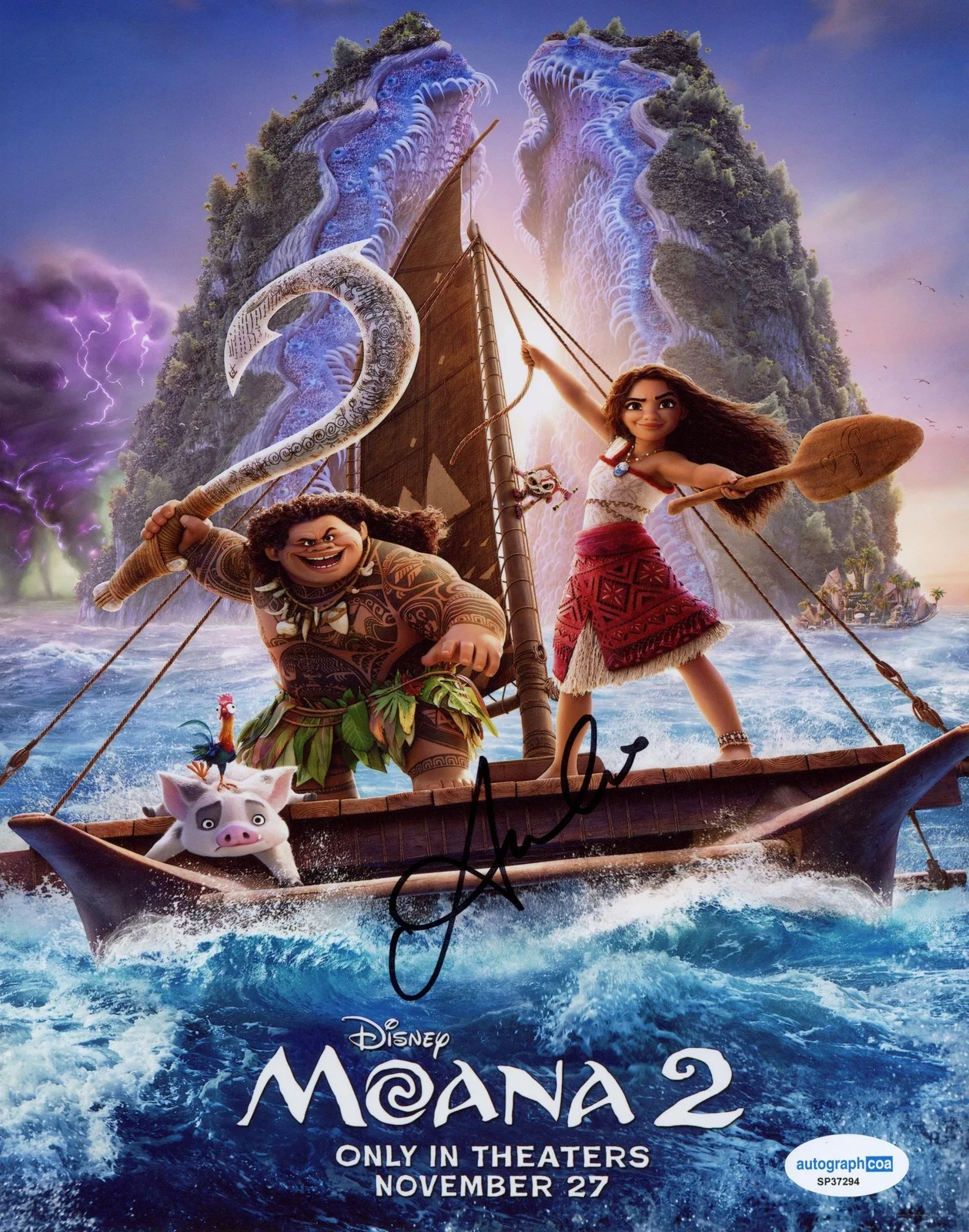 Auliʻi Cravalho — Auliʻi Cravalho "Moana 2" AUTOGRAPH Signed Autographed 8x10 Photo D ACOA, image 2