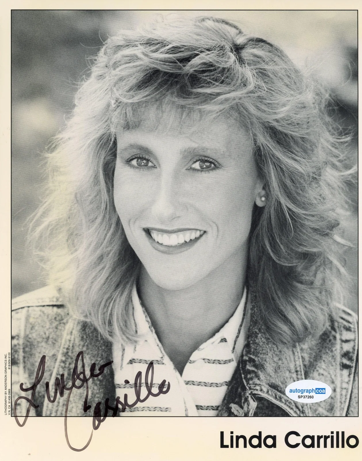 Linda Carrillo — Linda Carrillo AUTOGRAPH Signed Autographed 8x10 Photo ACOA, изображение 2