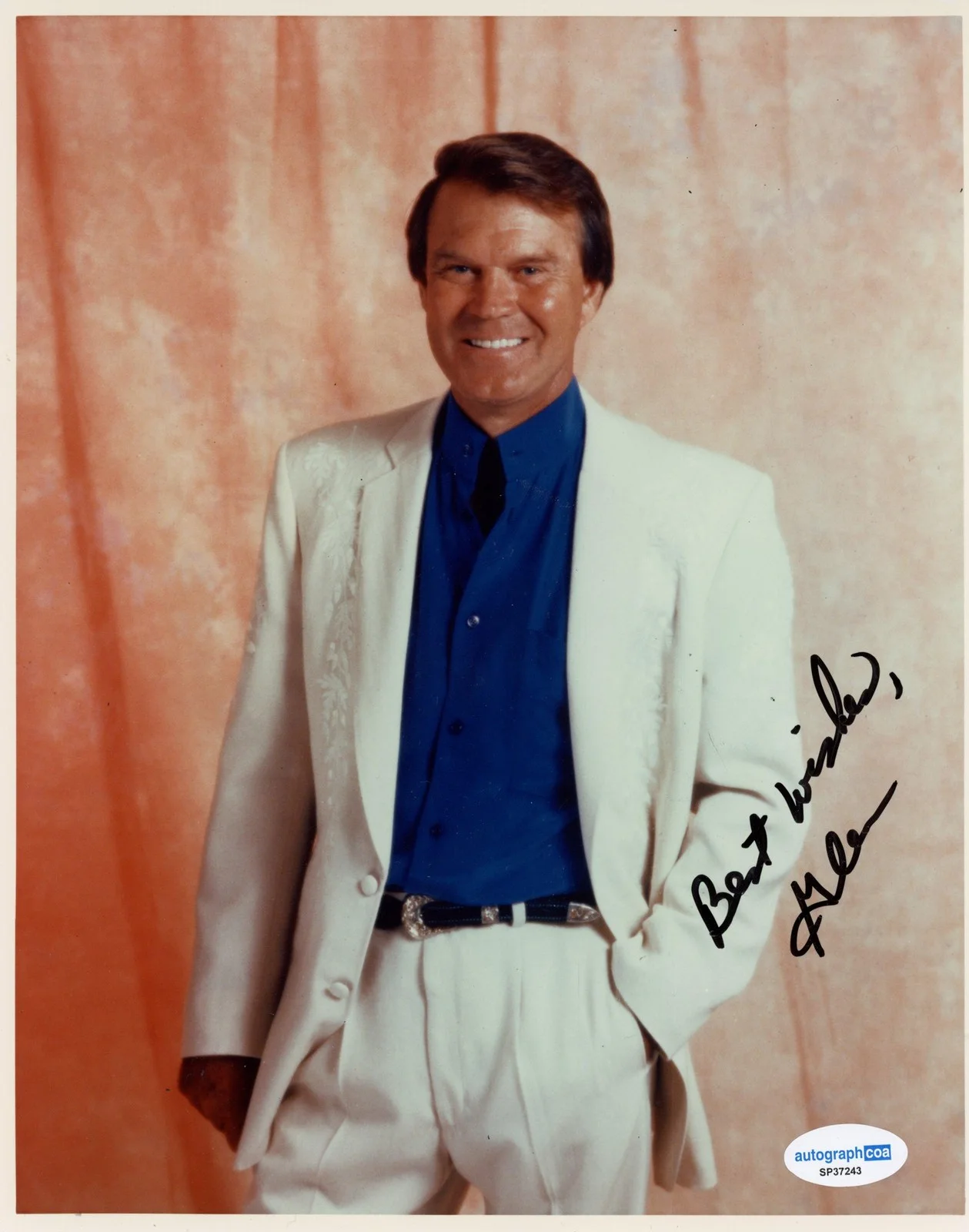 Glen Campbell — Glen Campbell "Rhinestone Cowboy" Singer AUTOGRAPH Signed 8x10 Photo B ACOA, изображение 2