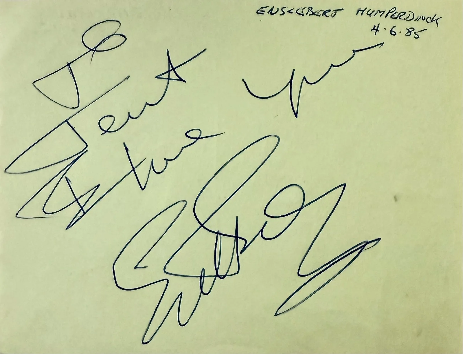 ENGELBERT HUMPERDINCK & KENNY EVERETT Signed Autograph 4x5 ALBUM PAGE RELEASE ME, image 3