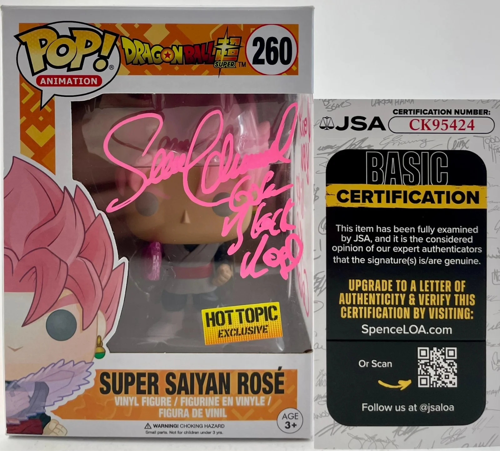Sean Schemmel — Sean Schemmel Signed Dragon Ball Z Super Saiyan Rose HTE Funko POP Vinyl JSA COA