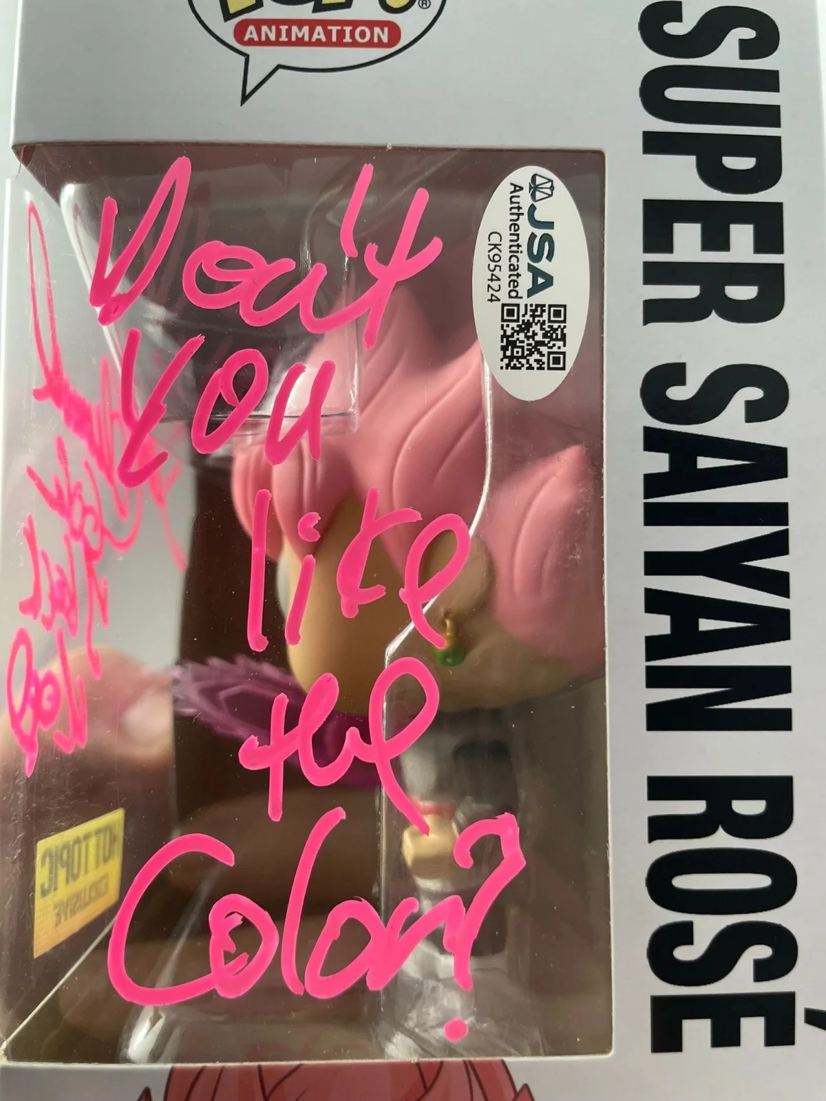Sean Schemmel — Sean Schemmel Signed Dragon Ball Z Super Saiyan Rose HTE Funko POP Vinyl JSA COA, изображение 3