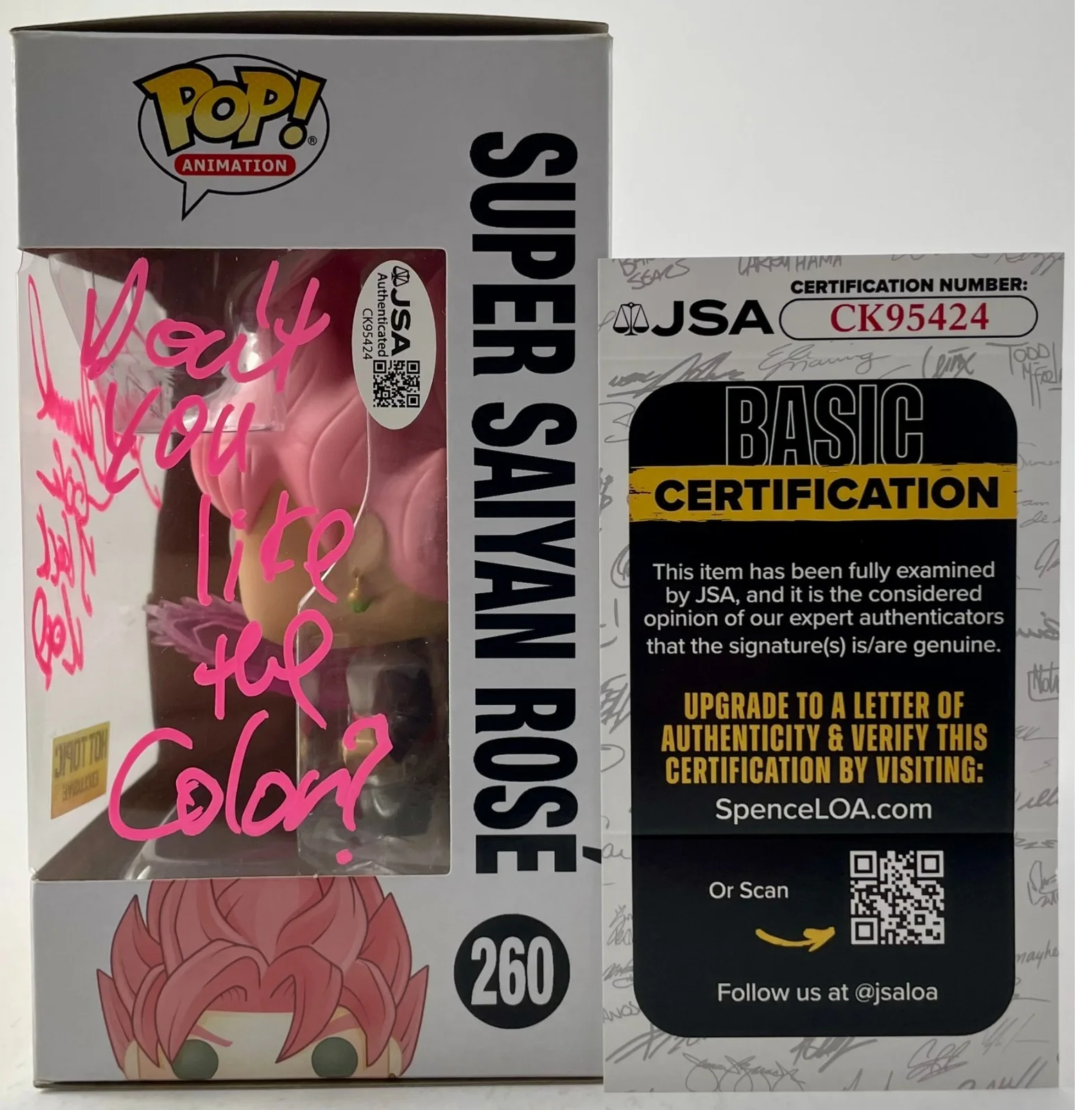 Sean Schemmel — Sean Schemmel Signed Dragon Ball Z Super Saiyan Rose HTE Funko POP Vinyl JSA COA, изображение 4
