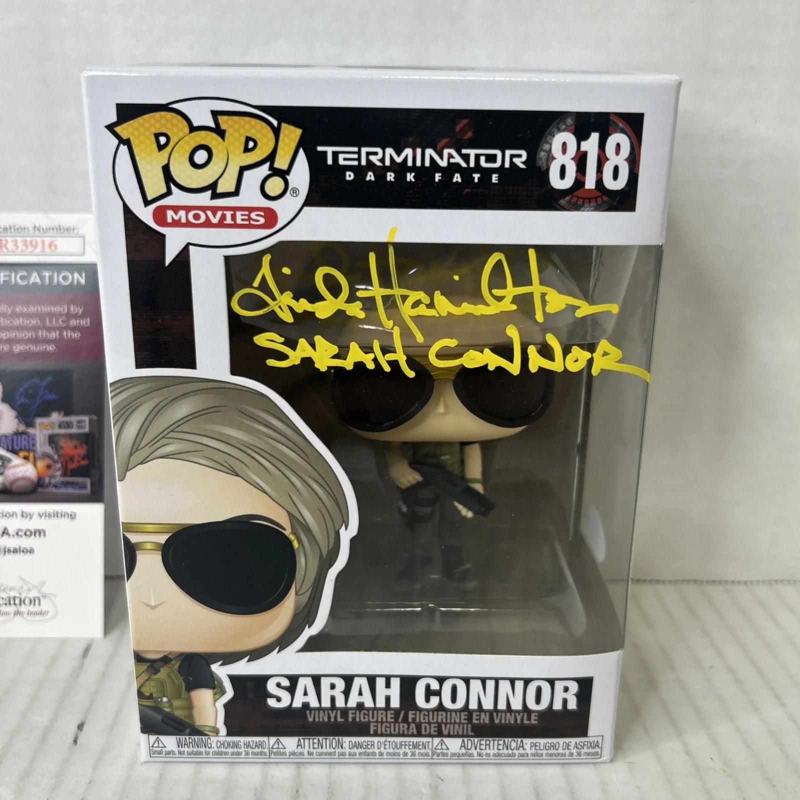 Linda Hamilton Signed Sarah Connor Funko 818 Terminator JSA COA, image 2