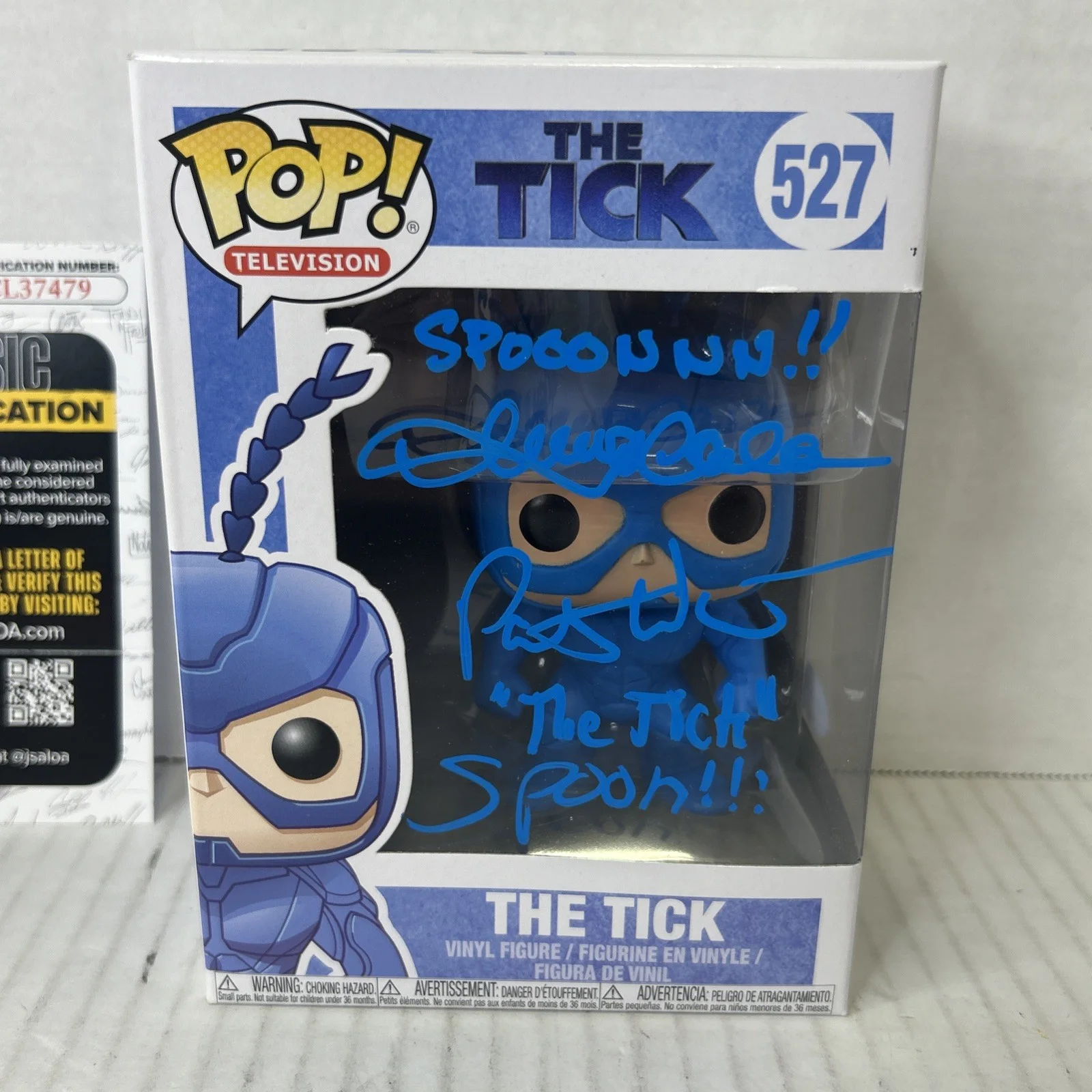 Patrick Wharburton Townsend Coleman Dual Signed The Tick Funko 527 JSA COA, изображение 2