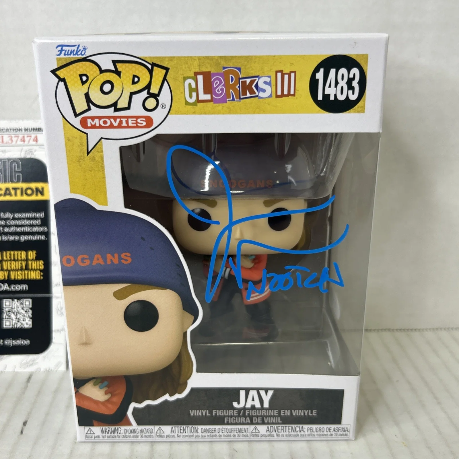 JASON MEWES — Jason Mewes Signed Clerks 3 "Jay" Funko Pop! #1483 Autograph with JSA COA, изображение 2