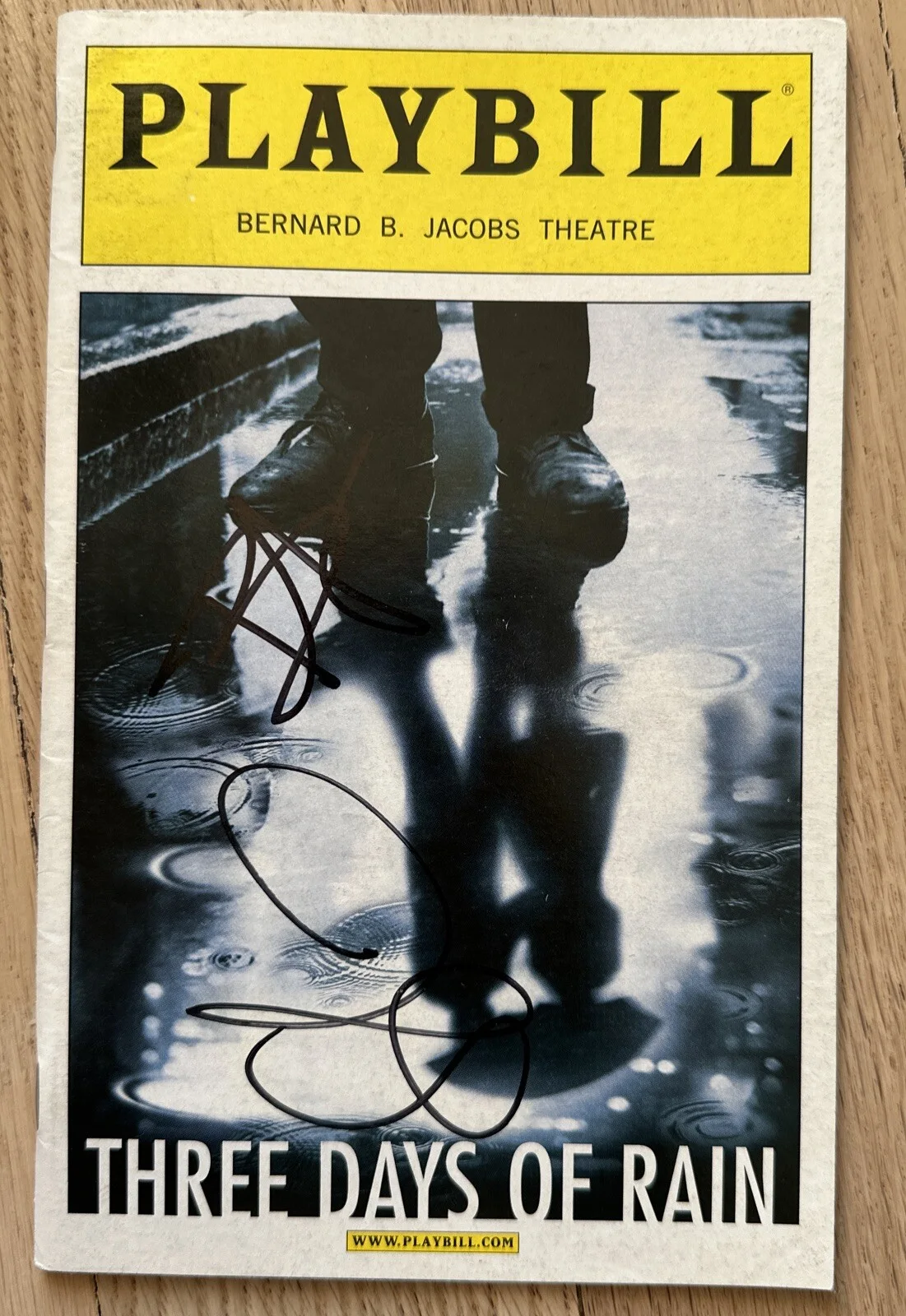 Julia Roberts, Bradley Cooper, Paul Rudd — Julia Roberts (2x) Bradley Cooper, Paul Rudd Signed Three Days Of Rain Playbill, изображение 2