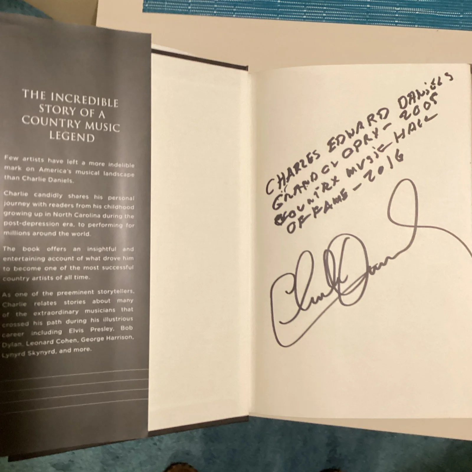 Charlie Daniels Signed Memoir Never Look at the Empty Seats Autographed Book, изображение 2