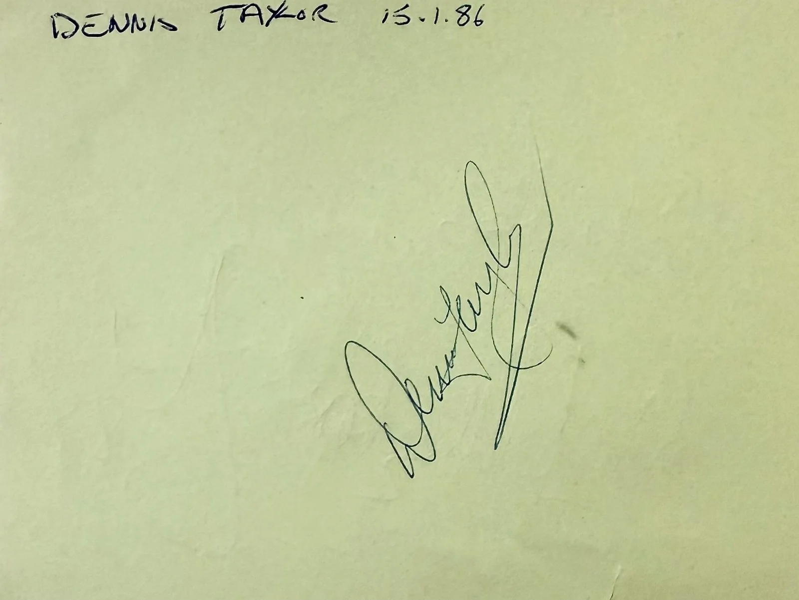 Richard Attenborough, Dennis Taylor — RICHARD ATTENBOROUGH & DENNIS TAYLOR Dual Signed Autographed 4"x5" Album Page, image 2